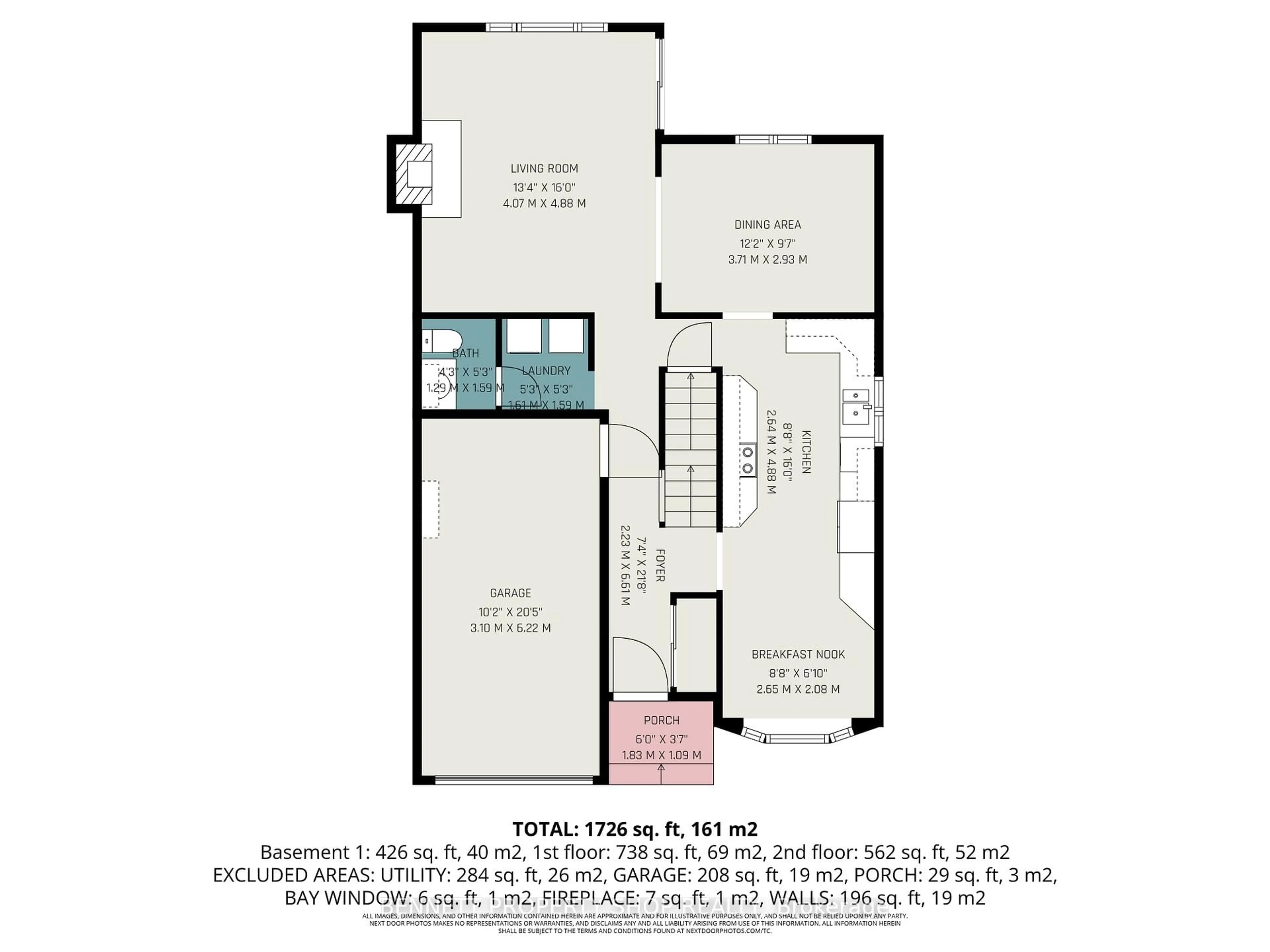 Floor plan for 1408 Eastcliffe Way, Gloucester Ontario K1B 5H6