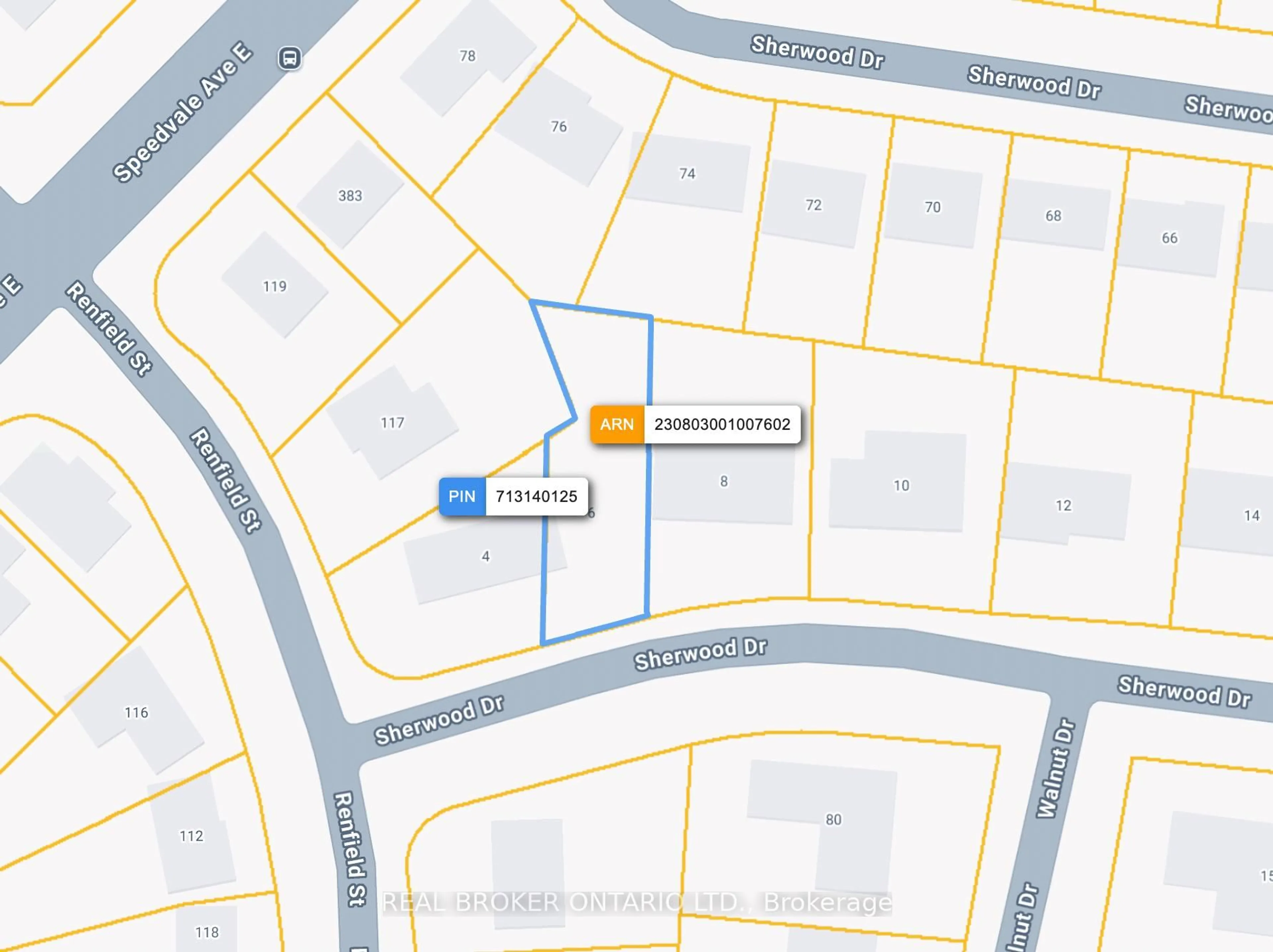 Picture of a map for 6 Sherwood Dr, Guelph Ontario N1E 1R6