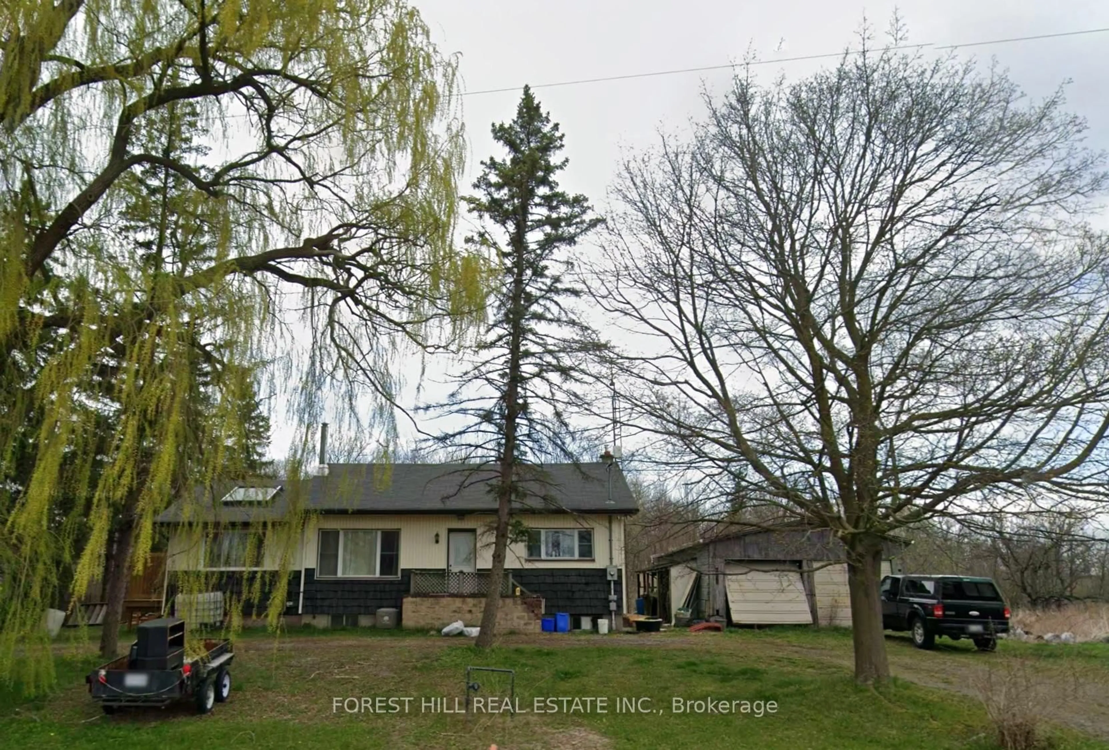 A pic from outside/outdoor area/front of a property/back of a property/a pic from drone, forest/trees view for 1083 Indiana Rd, Haldimand Ontario N0A 1C0