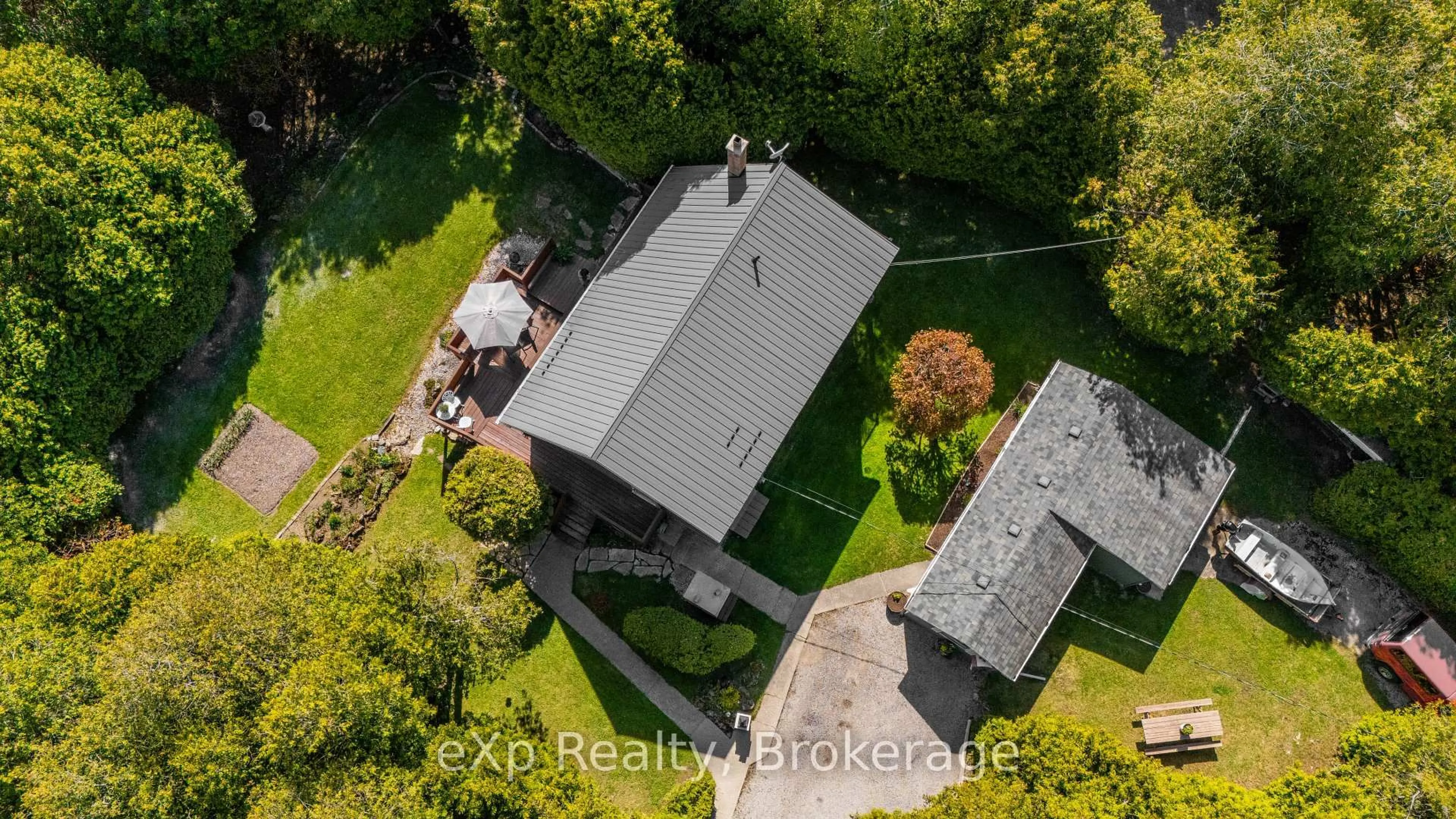 A pic from outside/outdoor area/front of a property/back of a property/a pic from drone, unknown for 245 Whiskey Harbour Rd, Northern Bruce Peninsula Ontario N0H 2T0