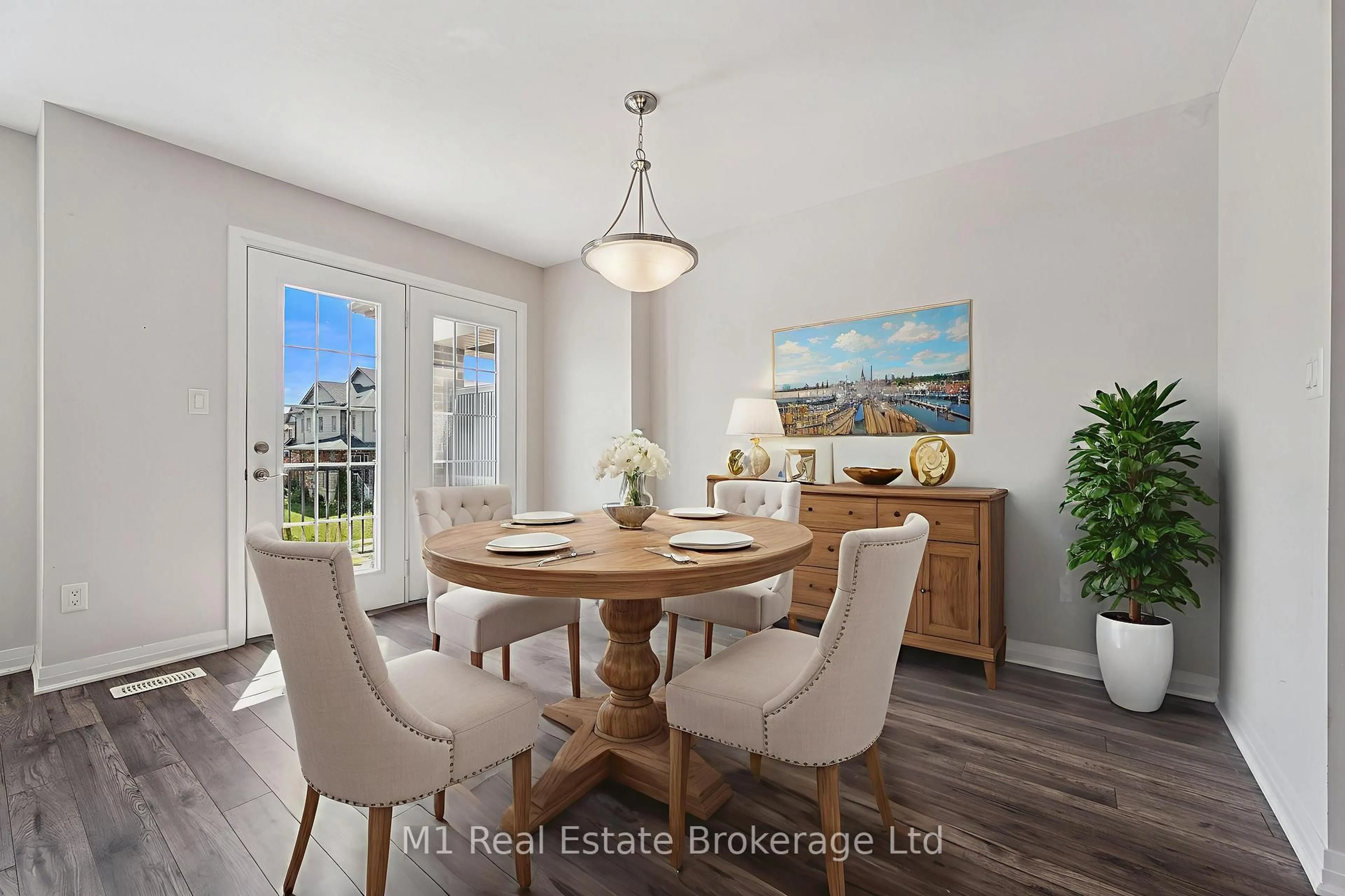 Dining room, wood/laminate floor for 13 Meadowridge St, Kitchener Ontario N2P 0H2