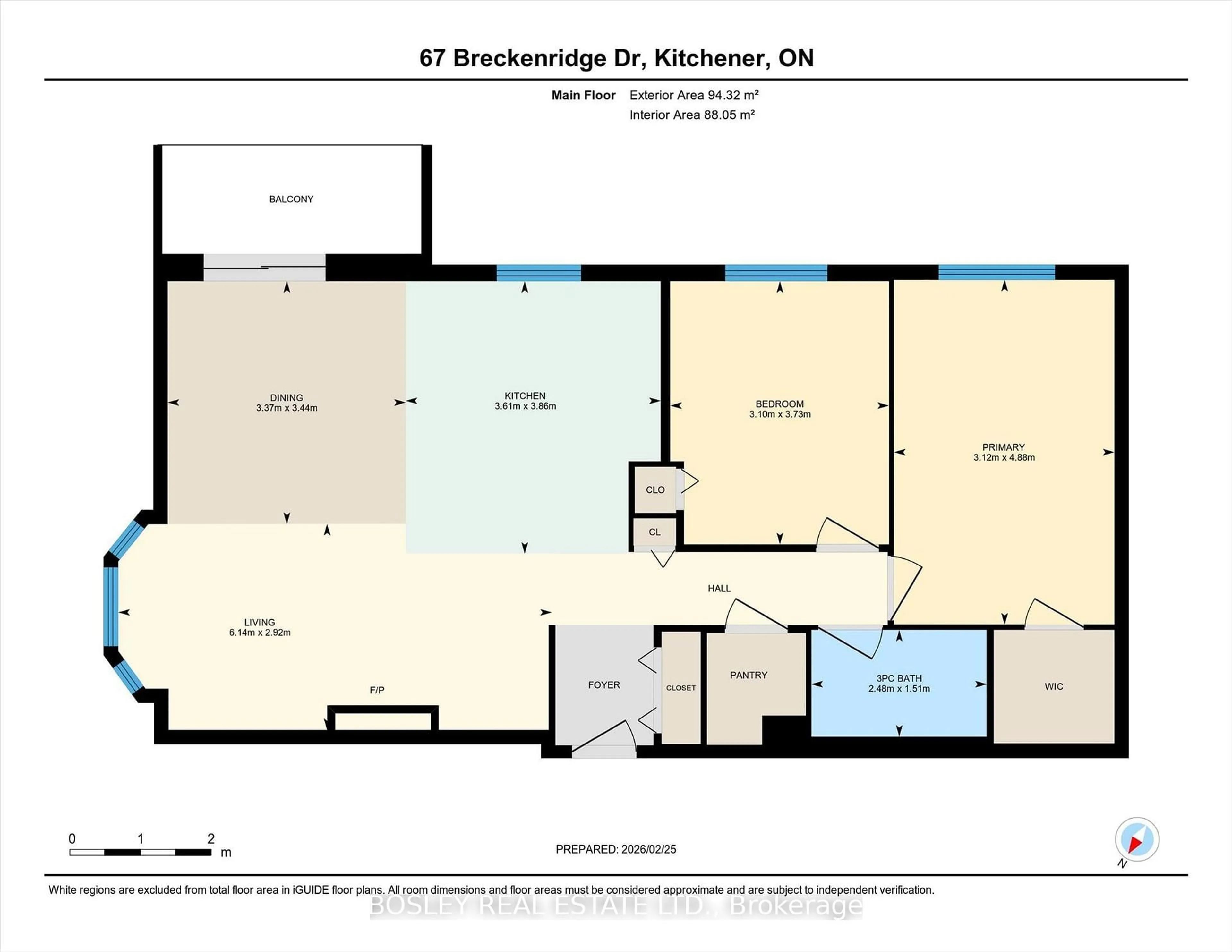 Floor plan for 67 Breckenridge Dr #102, Kitchener Ontario N2B 3R8