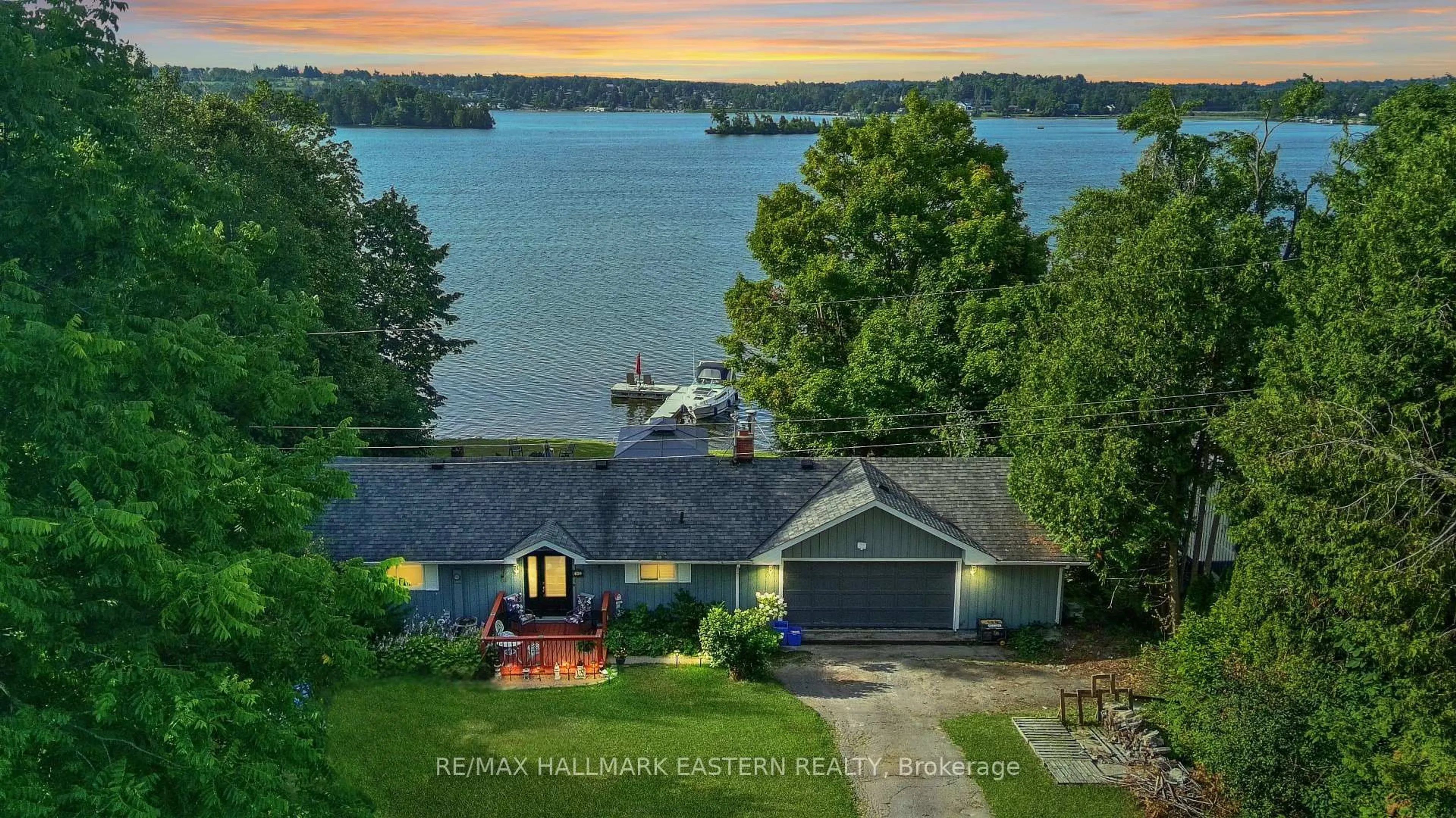 A pic from outside/outdoor area/front of a property/back of a property/a pic from drone, water/lake/river/ocean view for 51 Darling Dr, Selwyn Ontario K0L 2W0