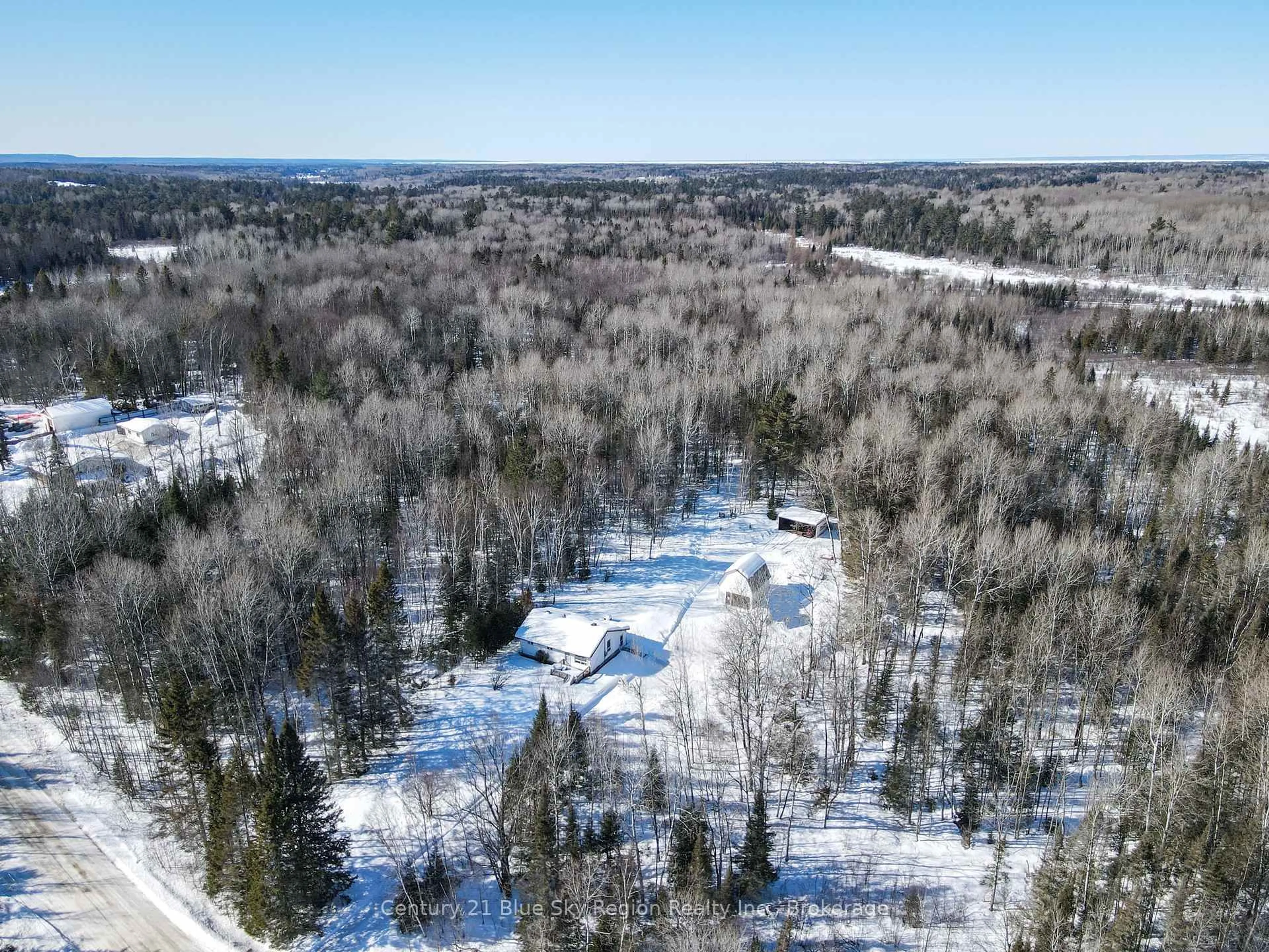 A pic from outside/outdoor area/front of a property/back of a property/a pic from drone, forest/trees view for 272 Lindquist Line, Powassan Ontario P0H 1Z0
