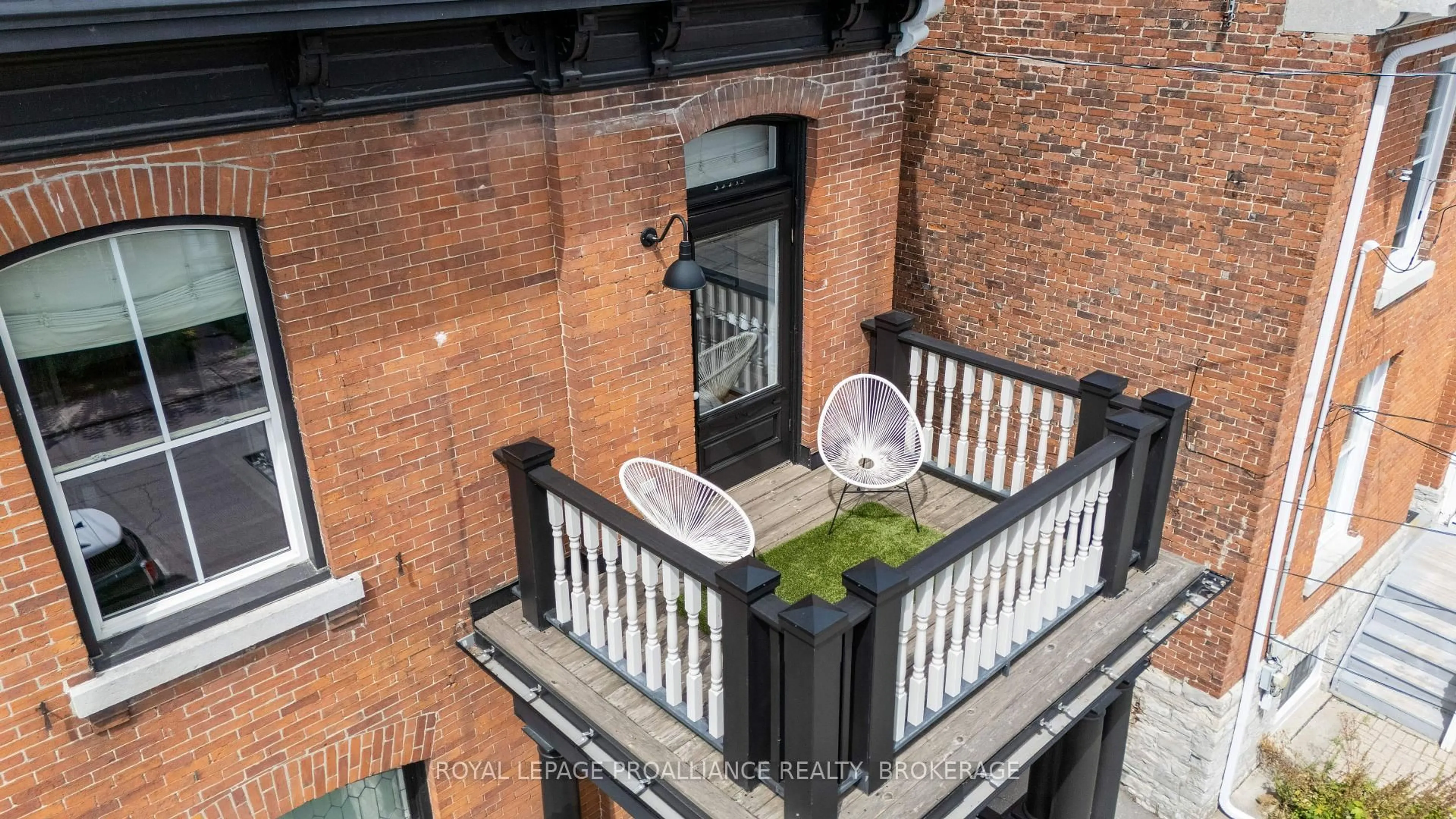 Balcony in the apartment, city buildings view from balcony for 28 Wellington St, Kingston Ontario K7L 3C1