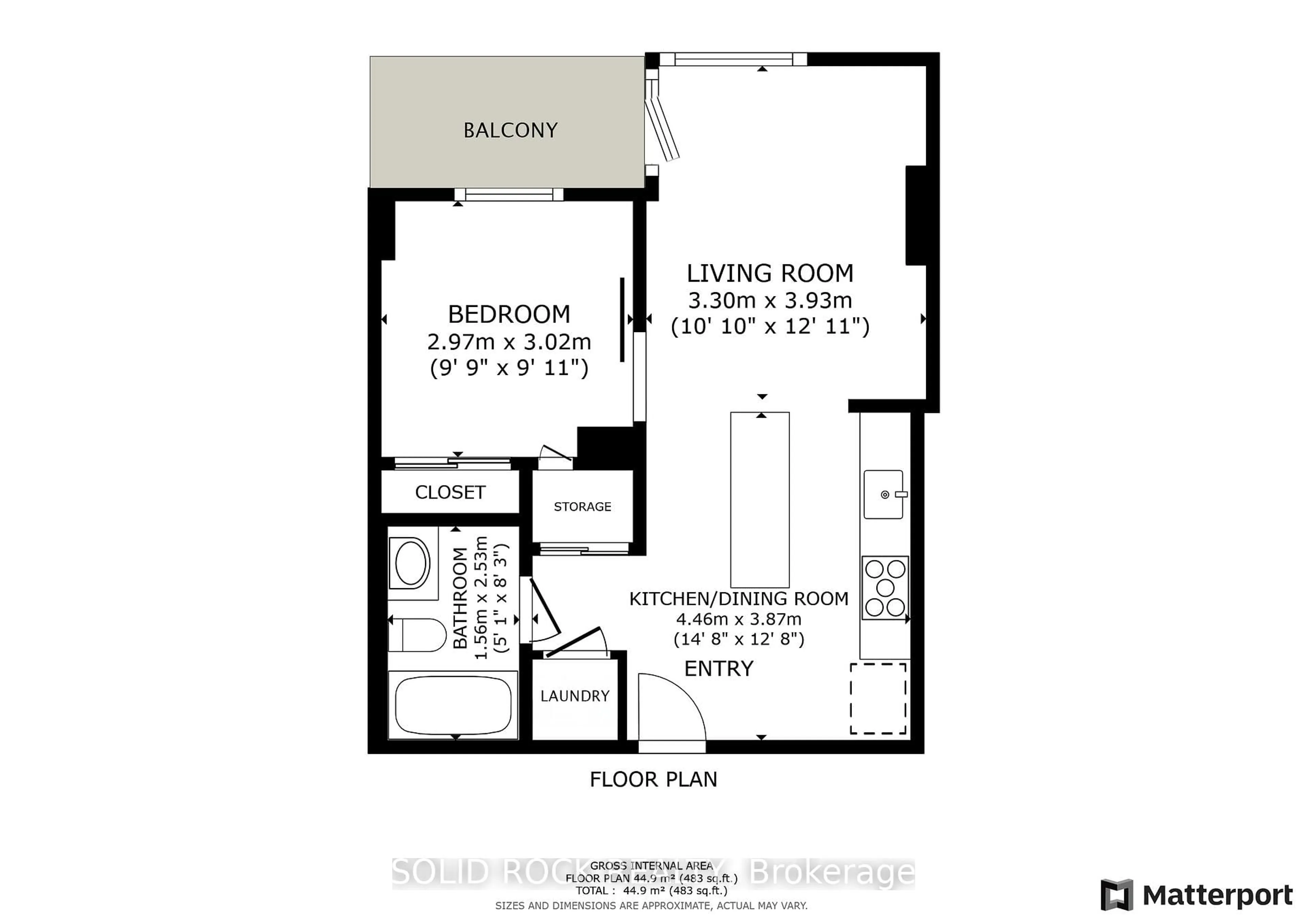 Floor plan for 101 Richmond Rd #208, Ottawa Ontario K1Z 0A6