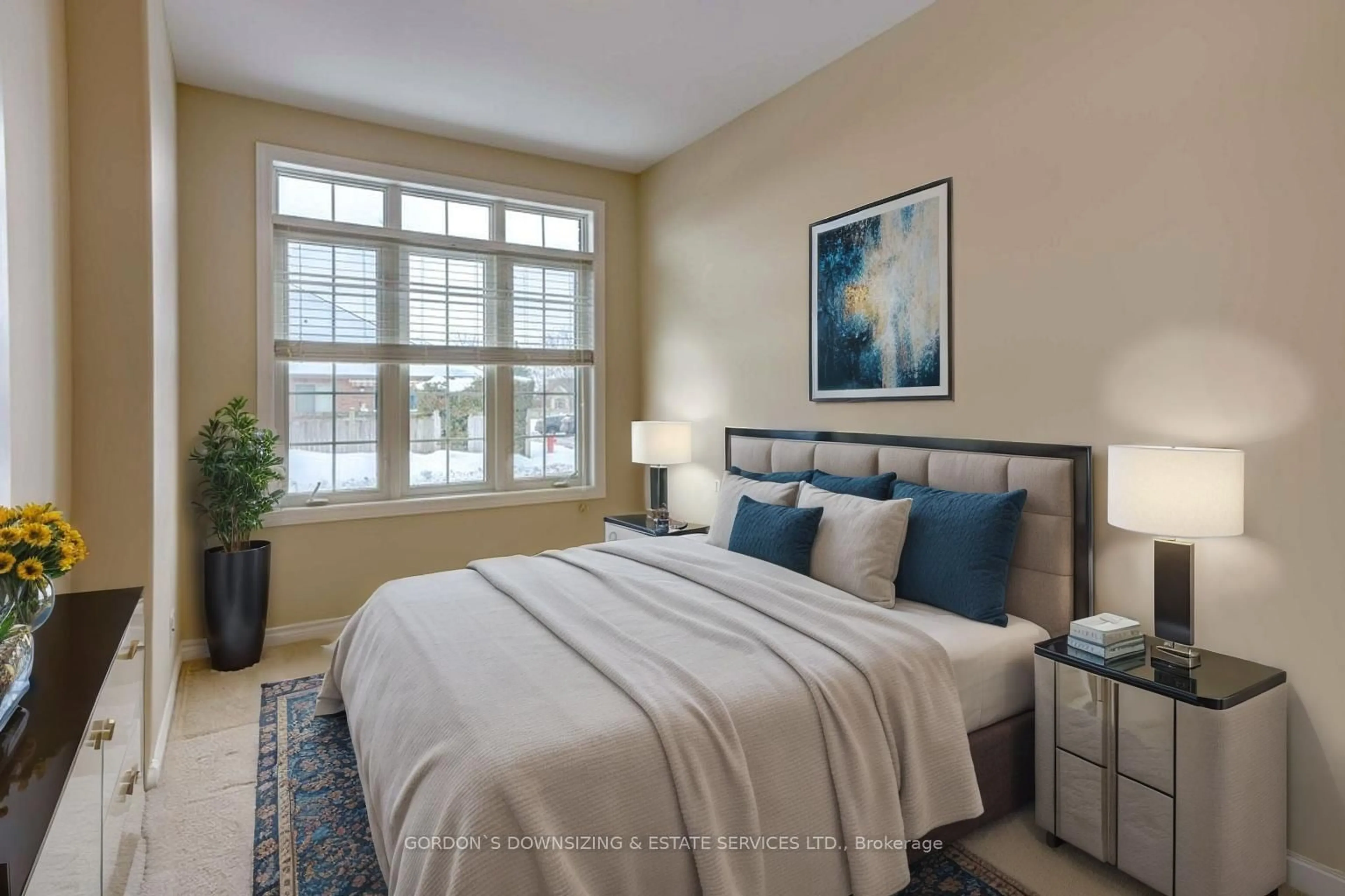 Bedroom with bed, carpet floor for 194 Haig Rd #54, Belleville Ontario K8N 0A8