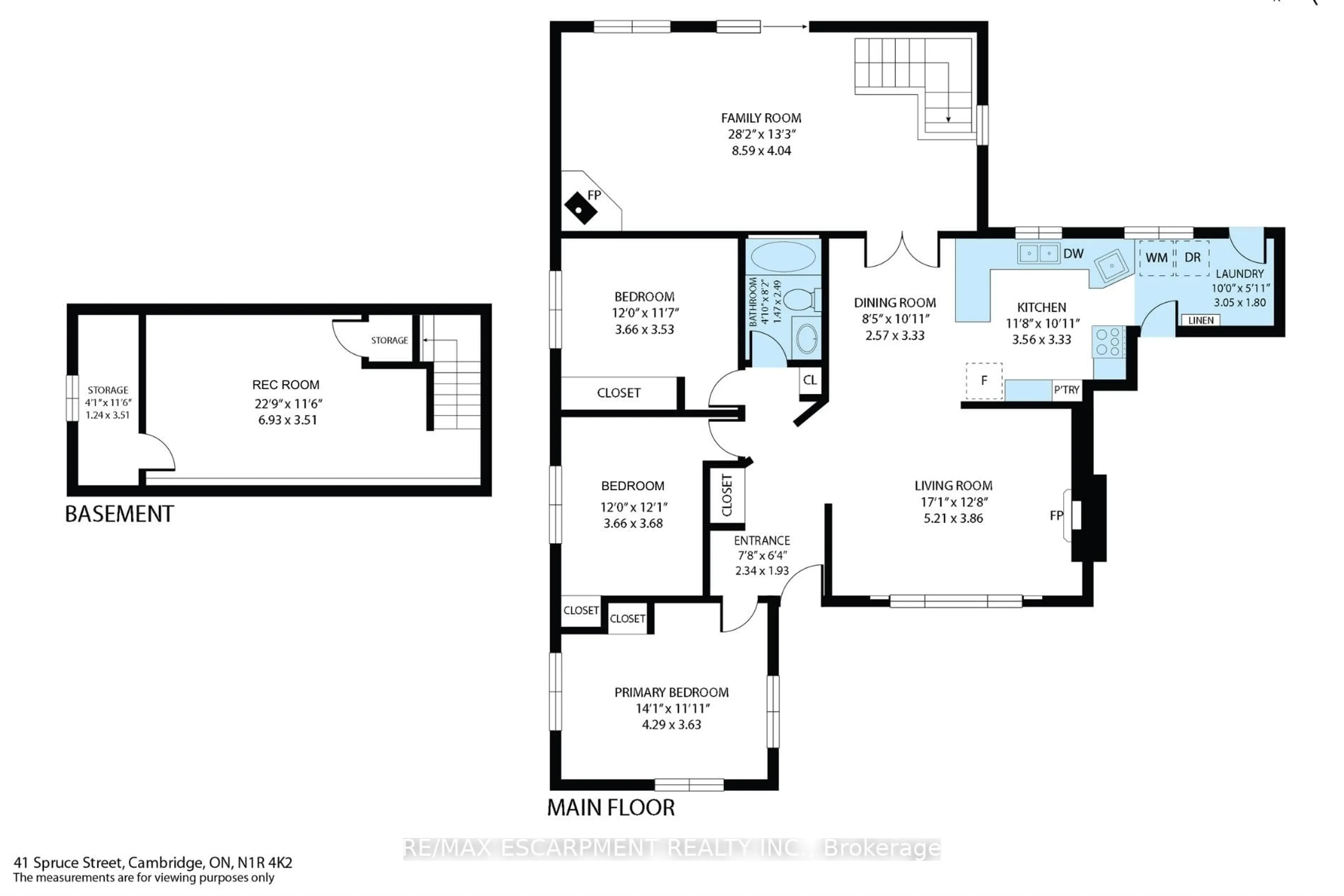 Floor plan for 41 Spruce St, Cambridge Ontario N1R 4K2