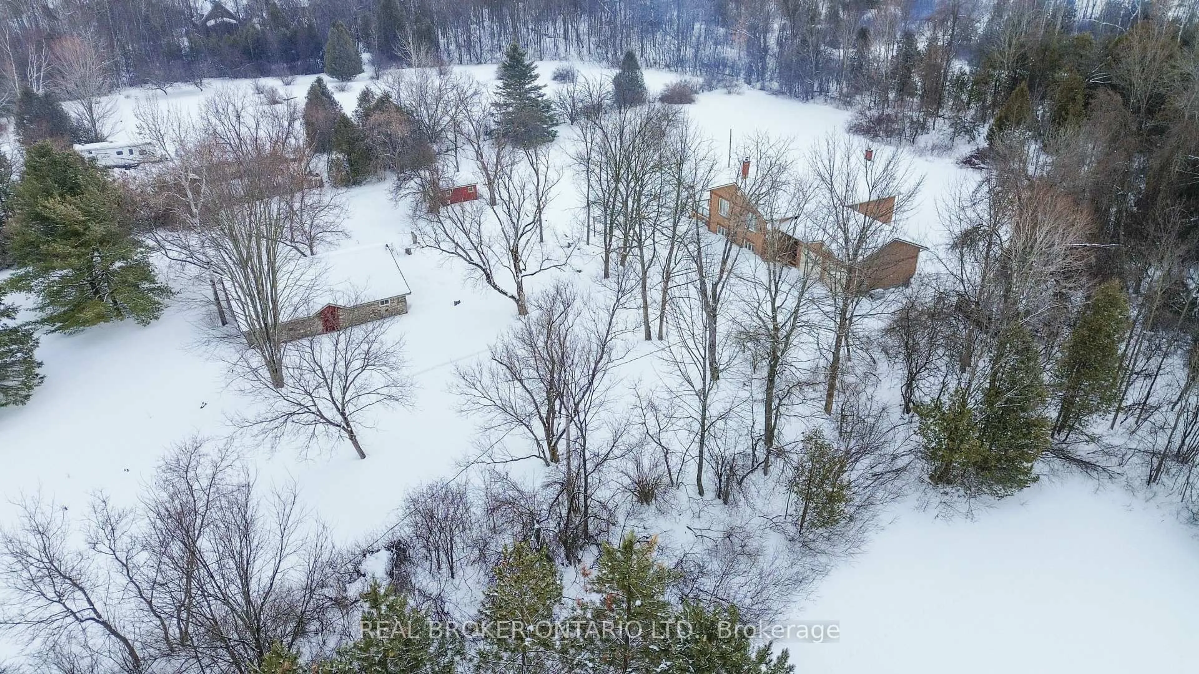 A pic from outside/outdoor area/front of a property/back of a property/a pic from drone, forest/trees view for 18 Smith Rd, North Grenville Ontario K0G 1T0