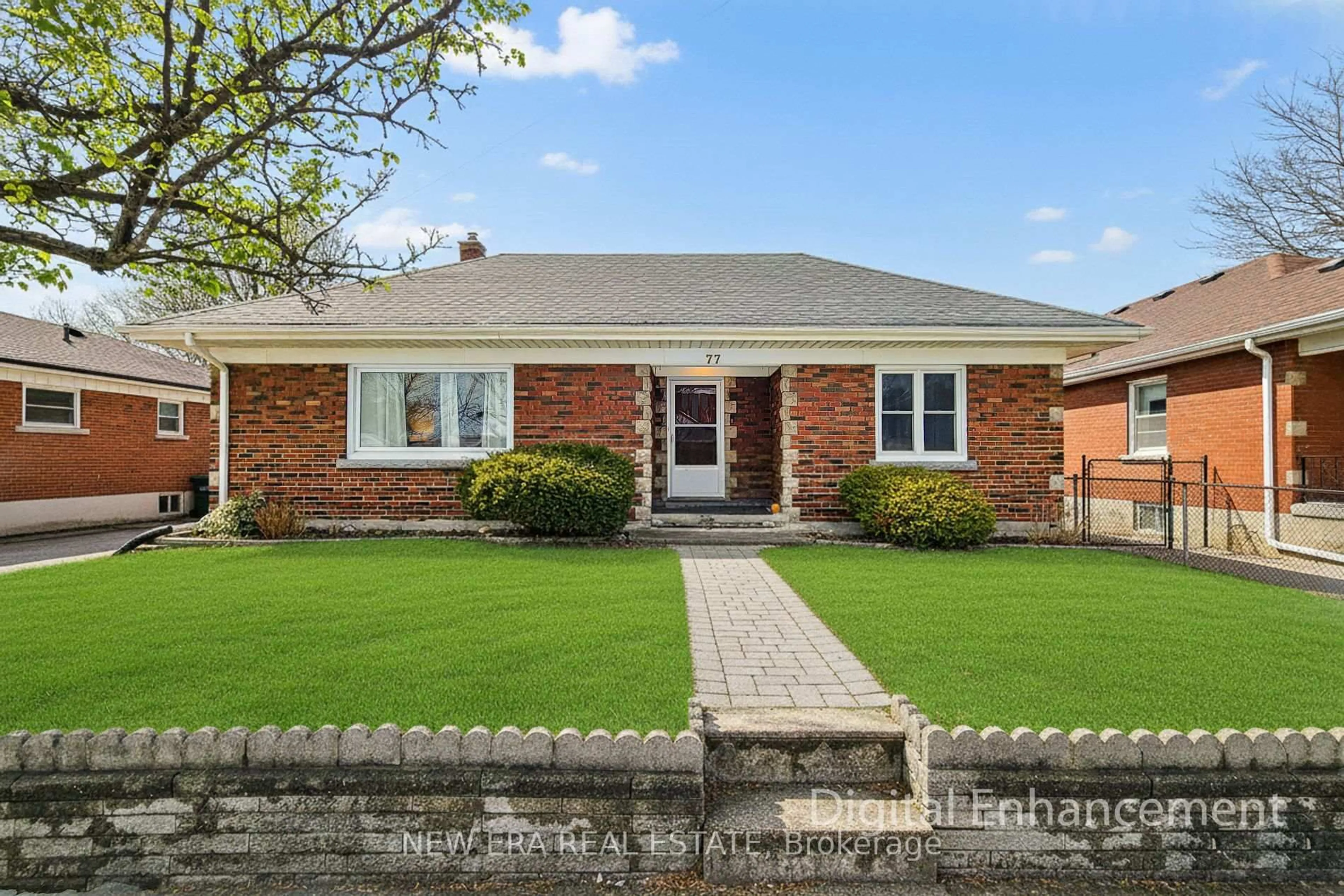 Home with brick exterior material, street for 77 Tenth Ave, Brantford Ontario N3S 1G5