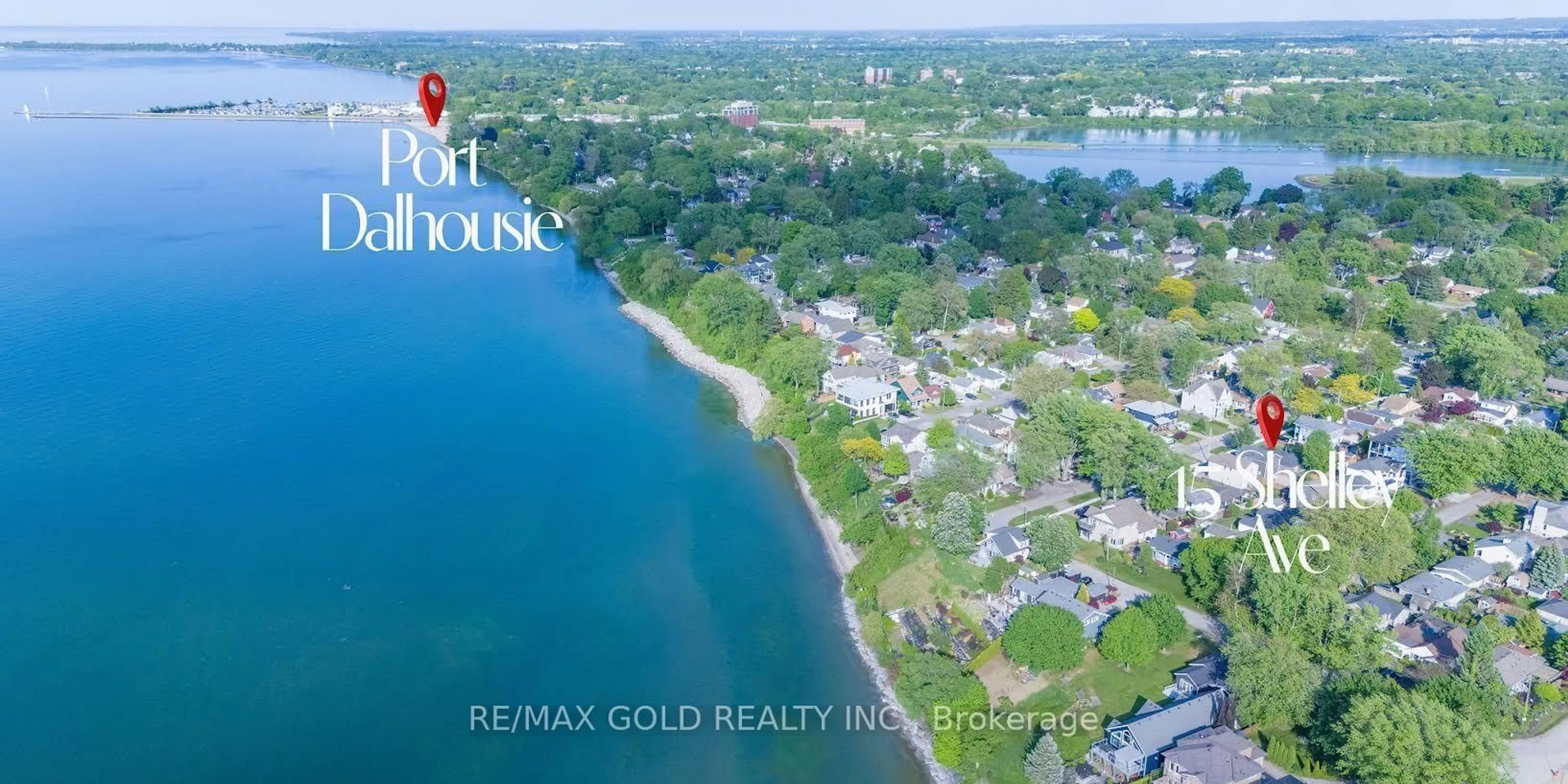 A pic from outside/outdoor area/front of a property/back of a property/a pic from drone, water/lake/river/ocean view for 15 Shelley Ave, St. Catharines Ontario L2N 5L4