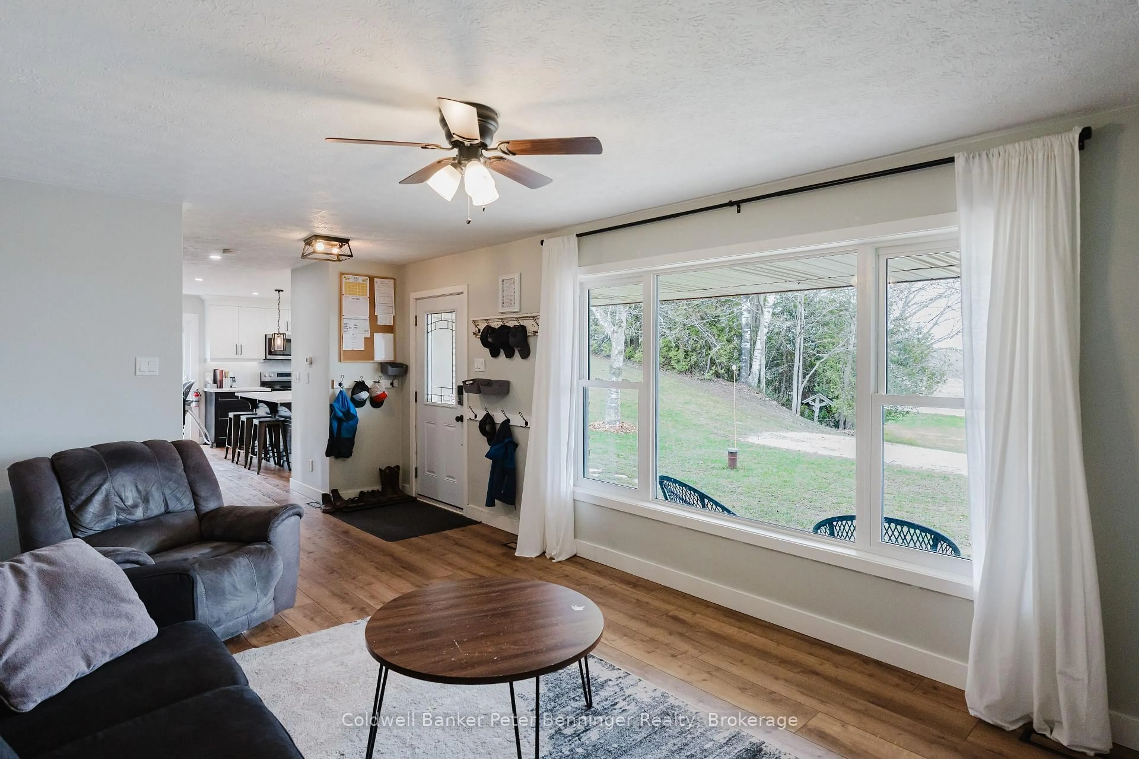 Living room with furniture, wood/laminate floor for 3408 Bruce Road 1 Rd, Brockton Ontario N0G 2N0