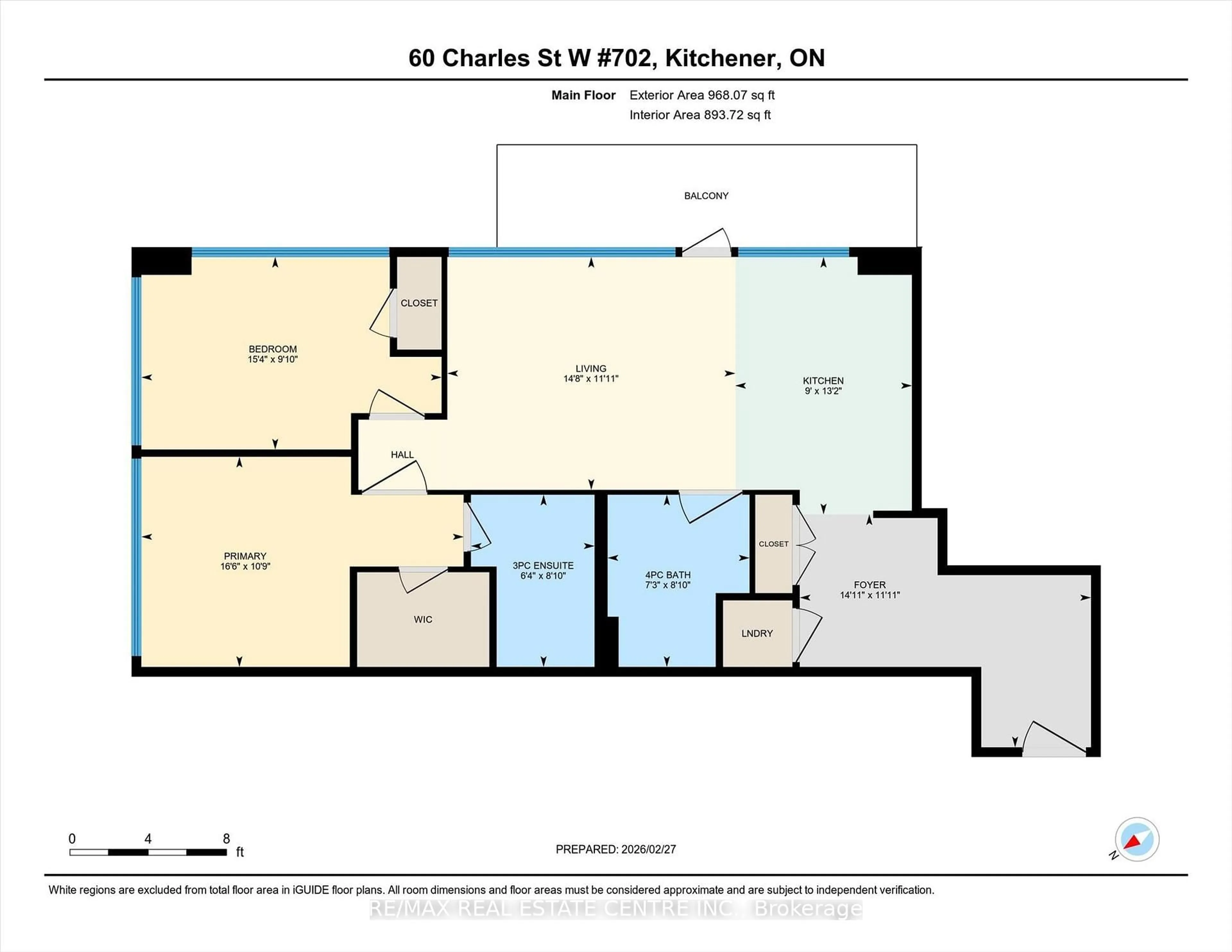 Floor plan for 60 Charles St #702, Kitchener Ontario N2G 0C9