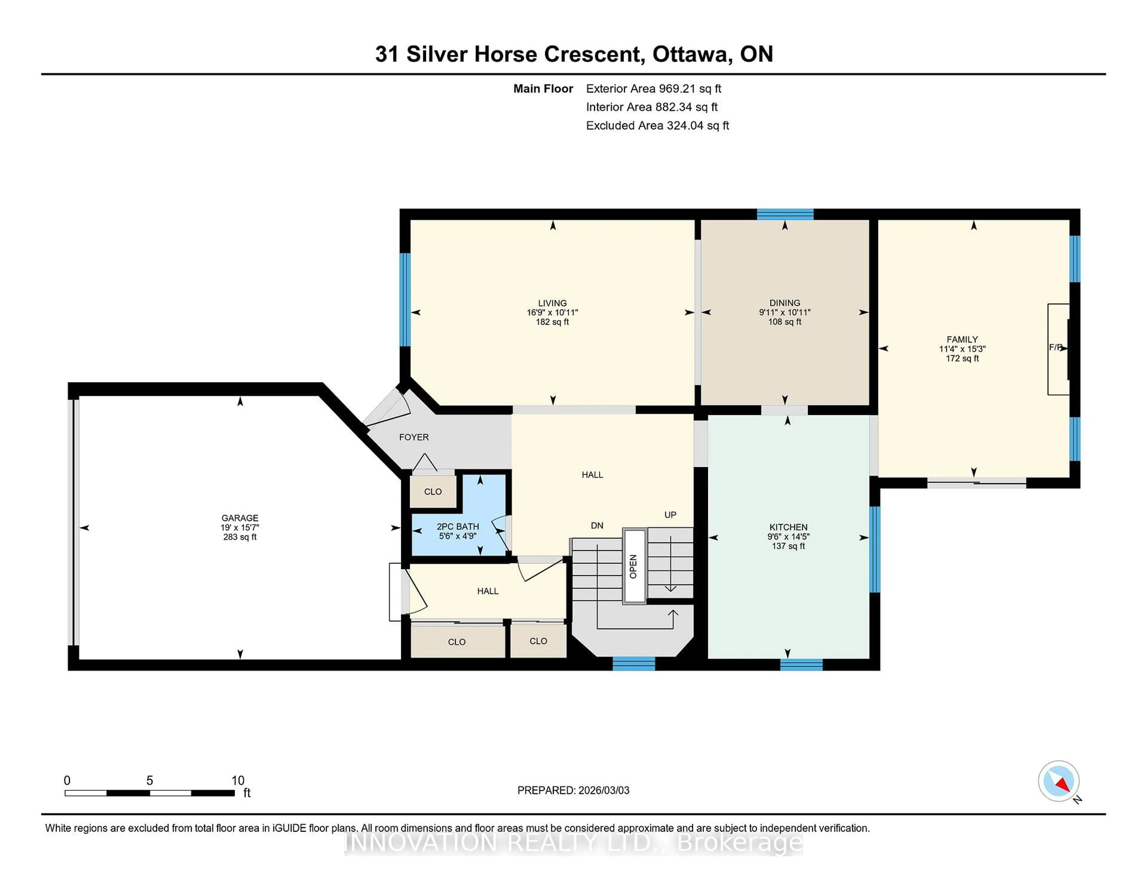 Floor plan for 31 Silver Horse Cres, Ottawa Ontario K2M 2J2