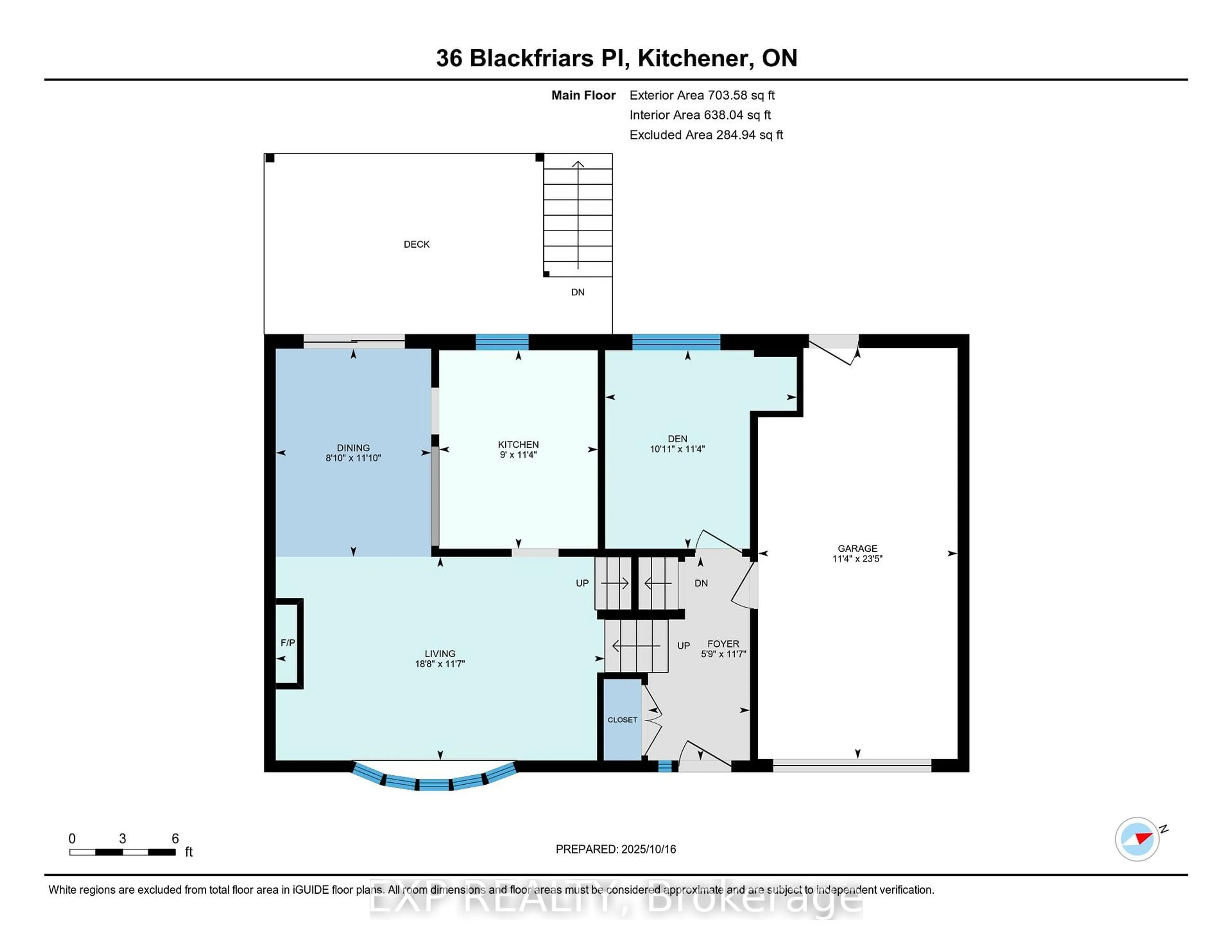 Floor plan for 36 Blackfriars Pl, Kitchener Ontario N2A 1M5