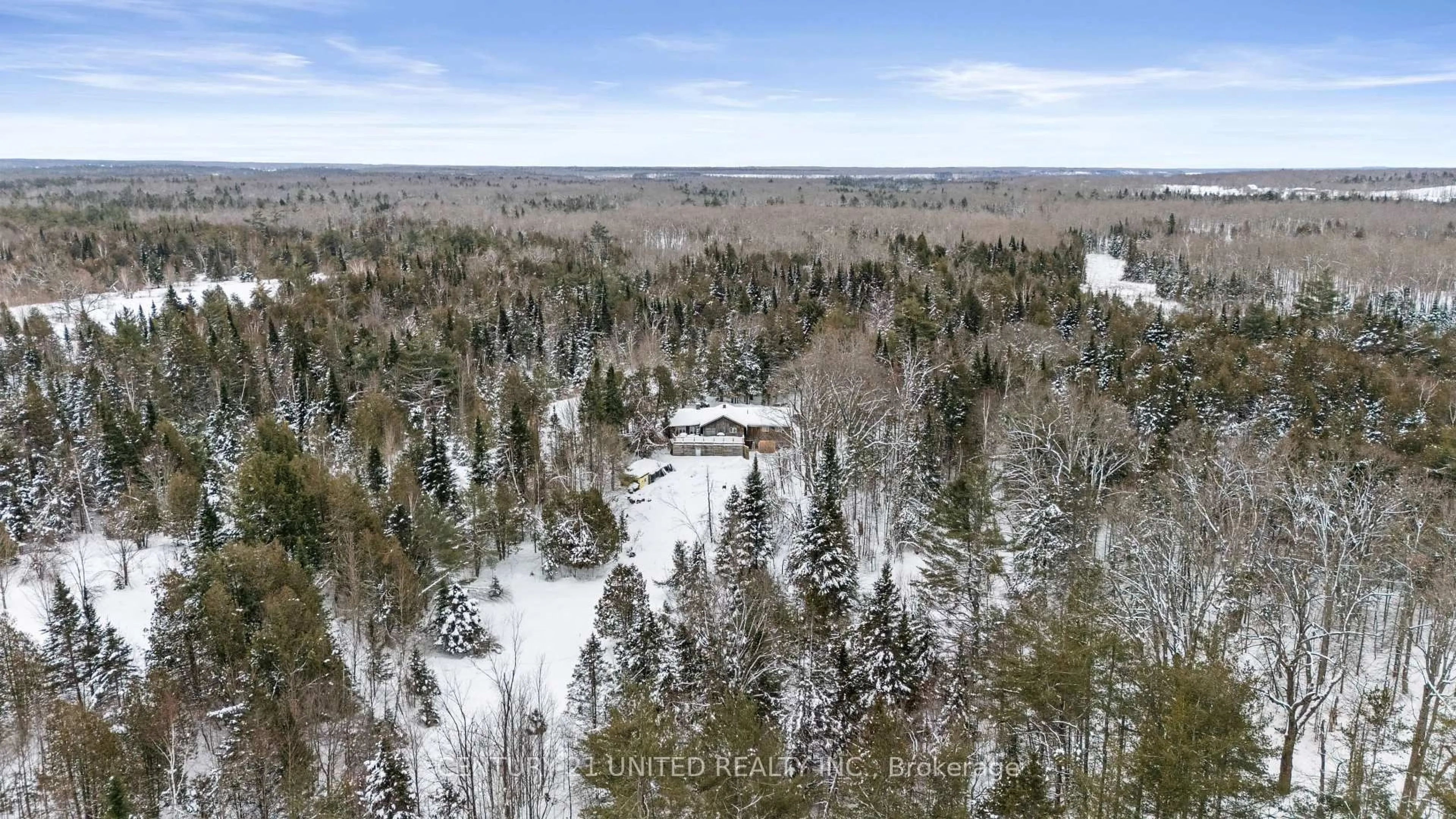 A pic from outside/outdoor area/front of a property/back of a property/a pic from drone, forest/trees view for 257 Big Cedar Lake Rd, North Kawartha Ontario K0L 2H0