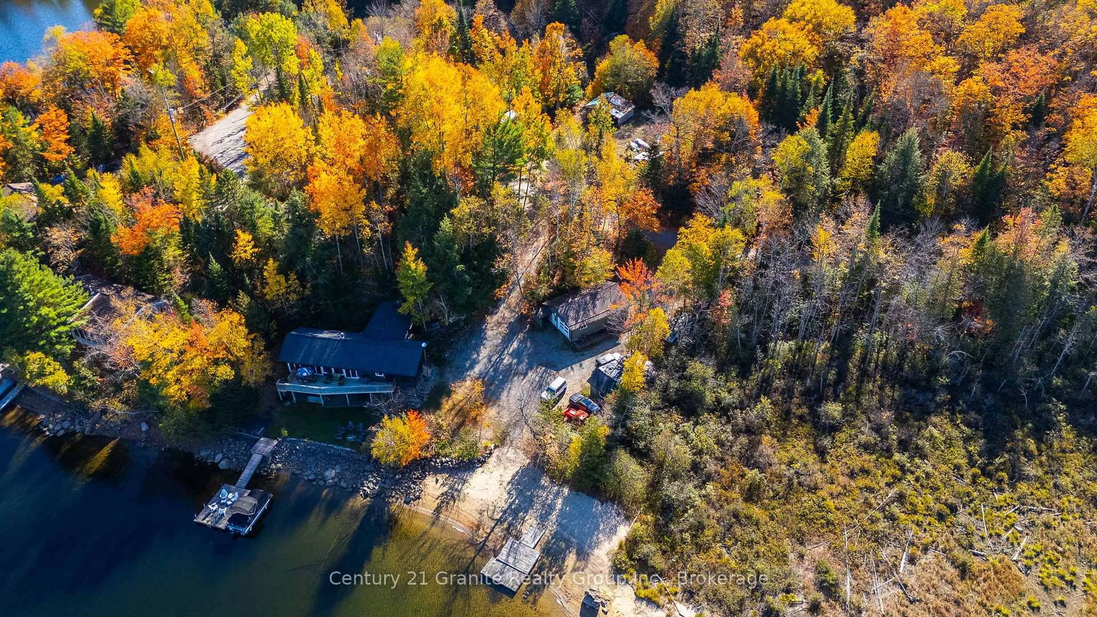 A pic from outside/outdoor area/front of a property/back of a property/a pic from drone, water/lake/river/ocean view for 1526 Curry Rd, Dysart et al Ontario K0M 2K0