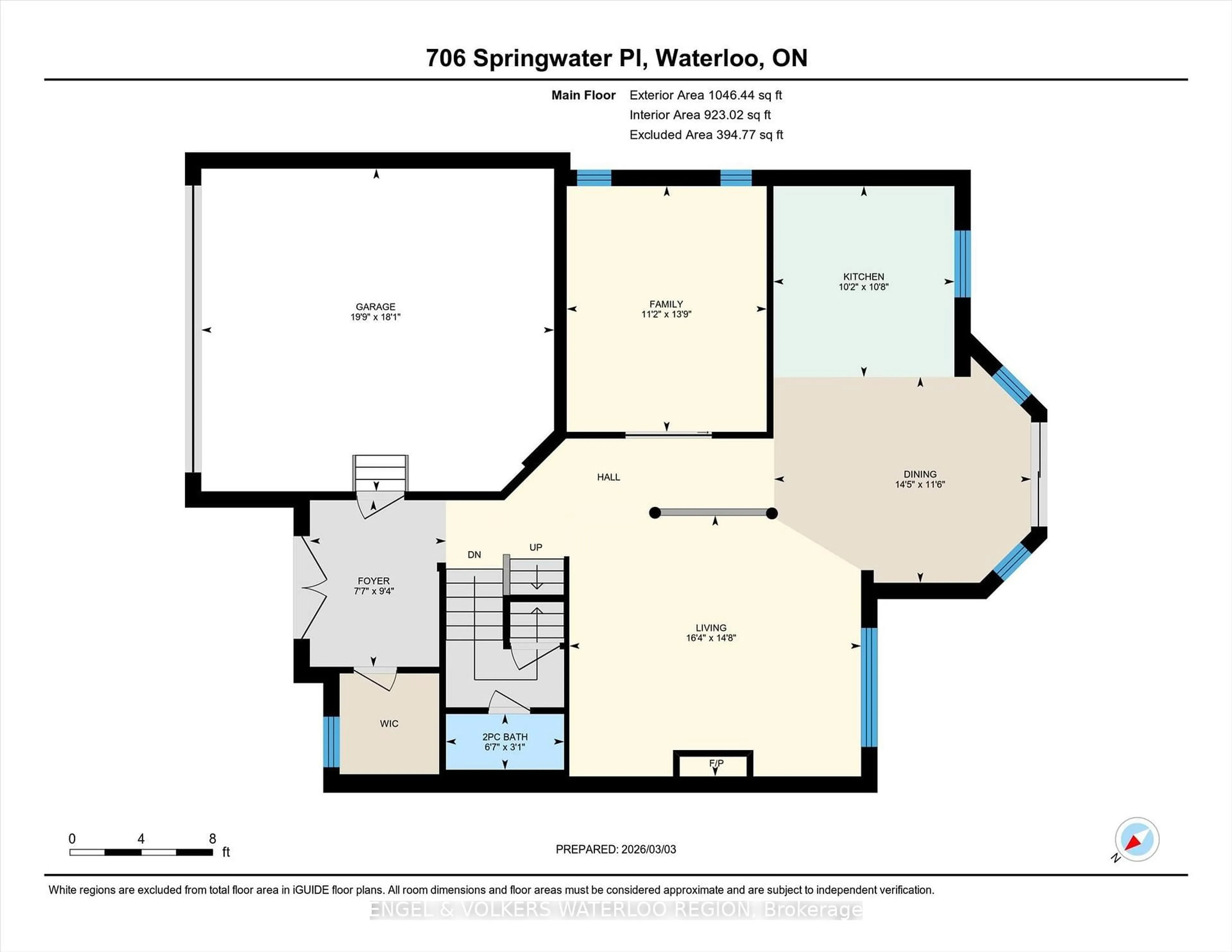 Floor plan for 706 Springwater Pl, Waterloo Ontario N2V 2S5