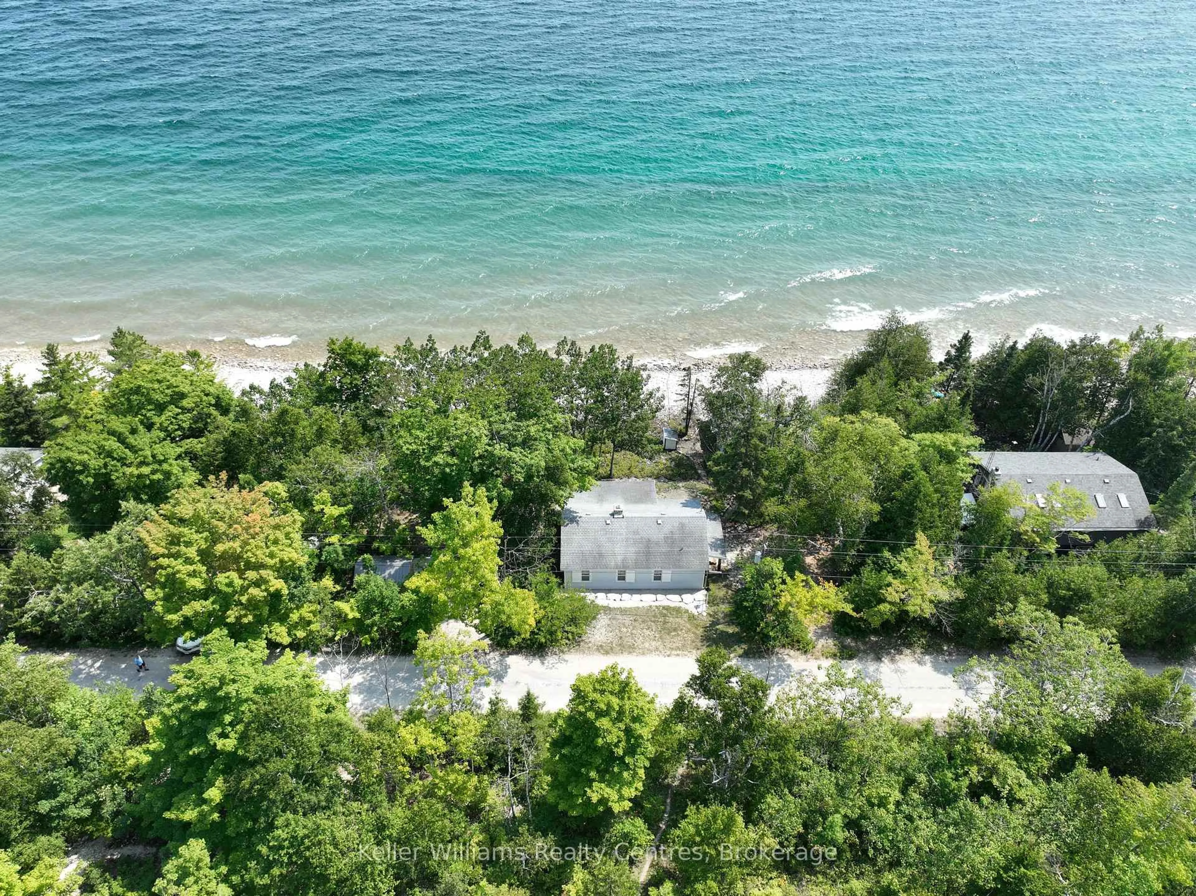 A pic from outside/outdoor area/front of a property/back of a property/a pic from drone, water/lake/river/ocean view for 20 Birch Rd, Northern Bruce Peninsula Ontario N0H 1Z0