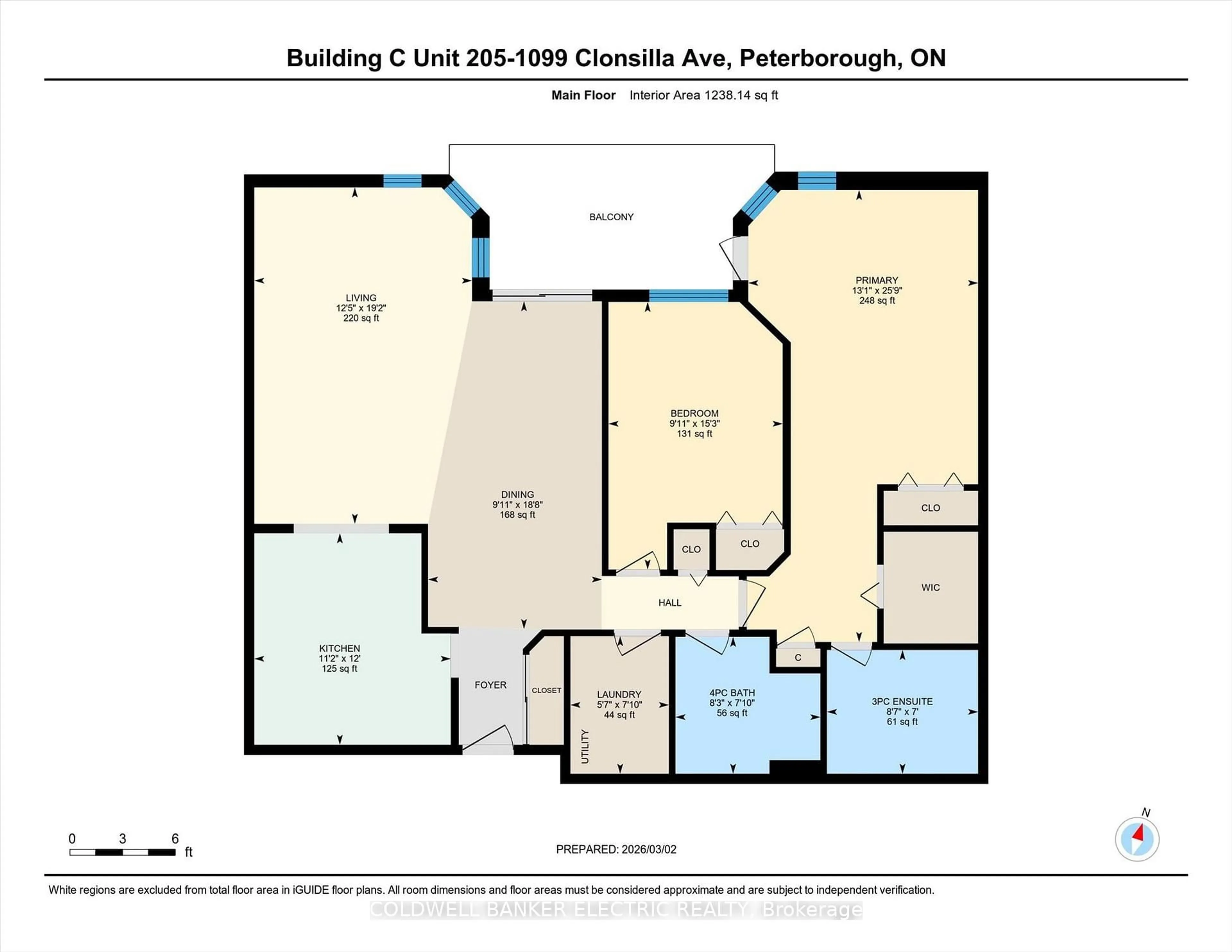 Floor plan for 1099 Clonsilla Ave #205C, Peterborough Ontario K9J 8L8
