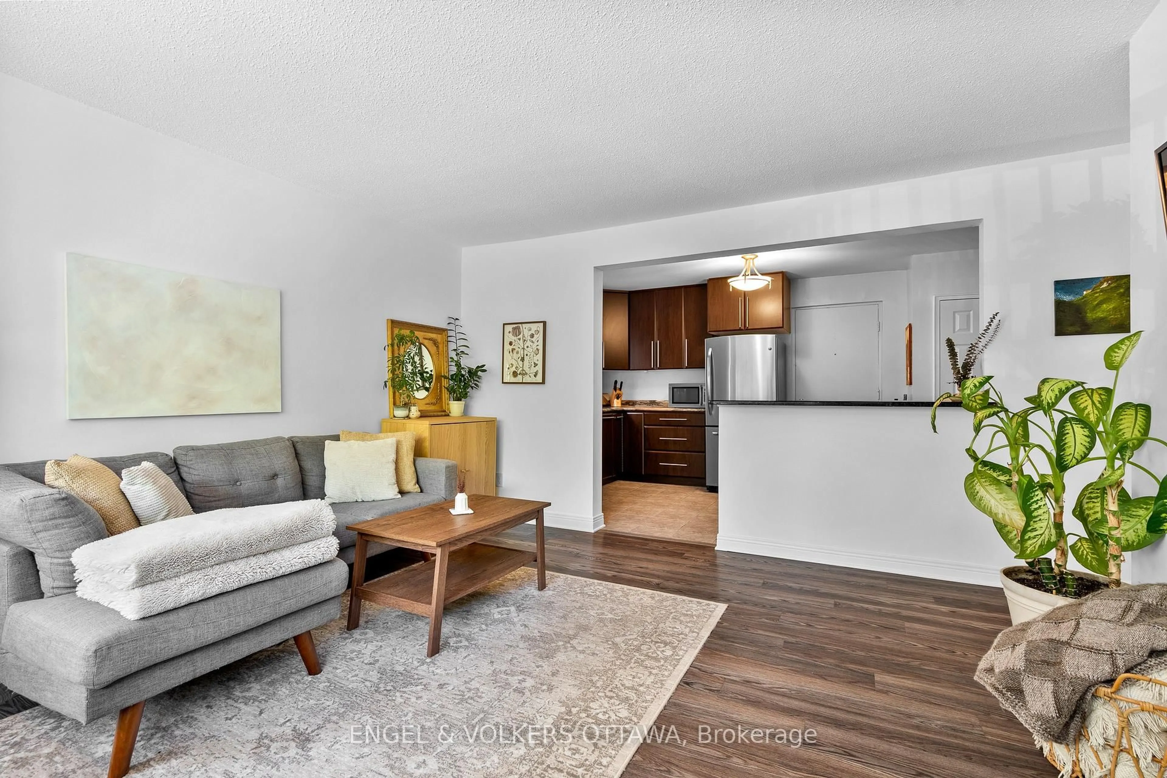Living room with furniture, wood/laminate floor for 270 Beechwood Ave #11, Ottawa Ontario K1L 8A6