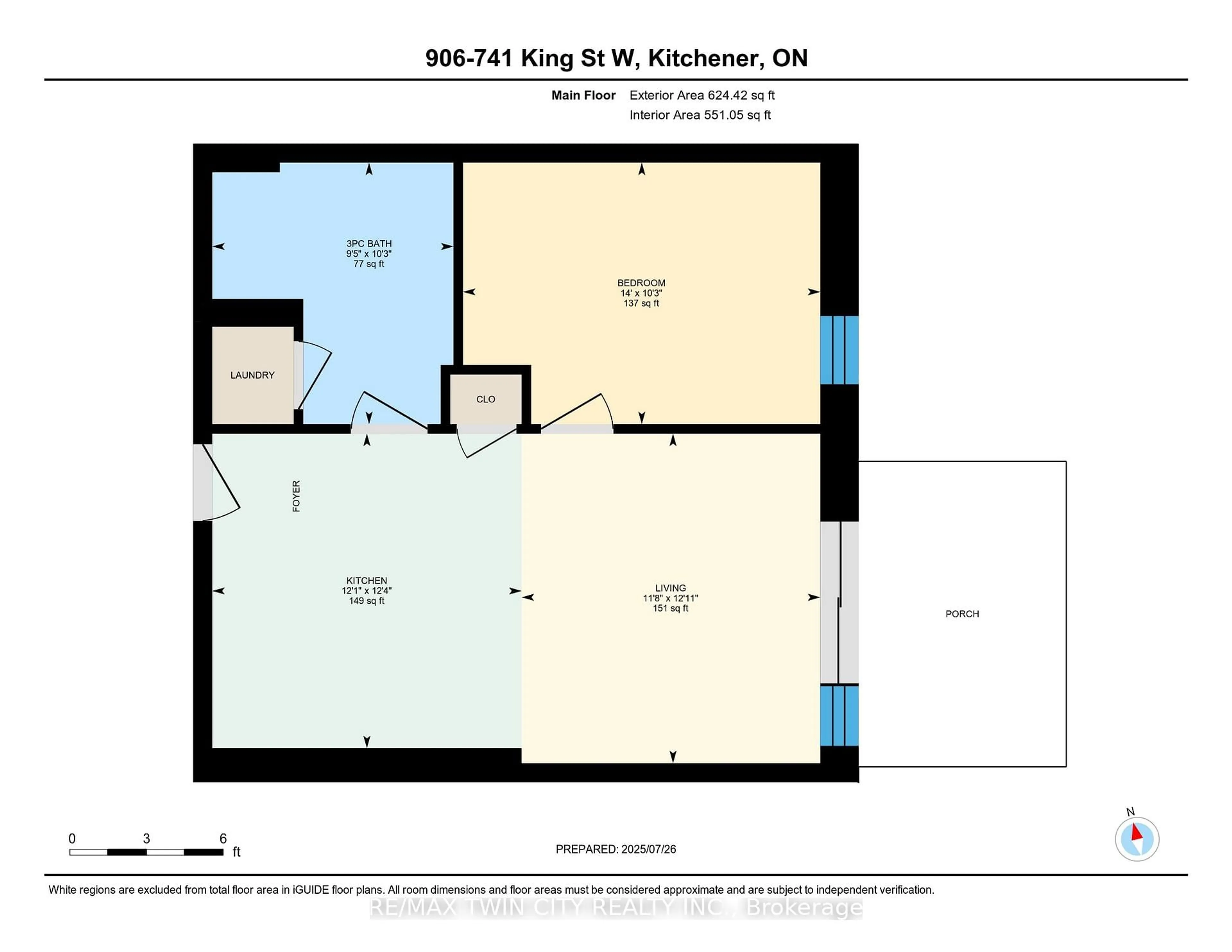 Floor plan for 741 King St #906, Kitchener Ontario N2G 1E5