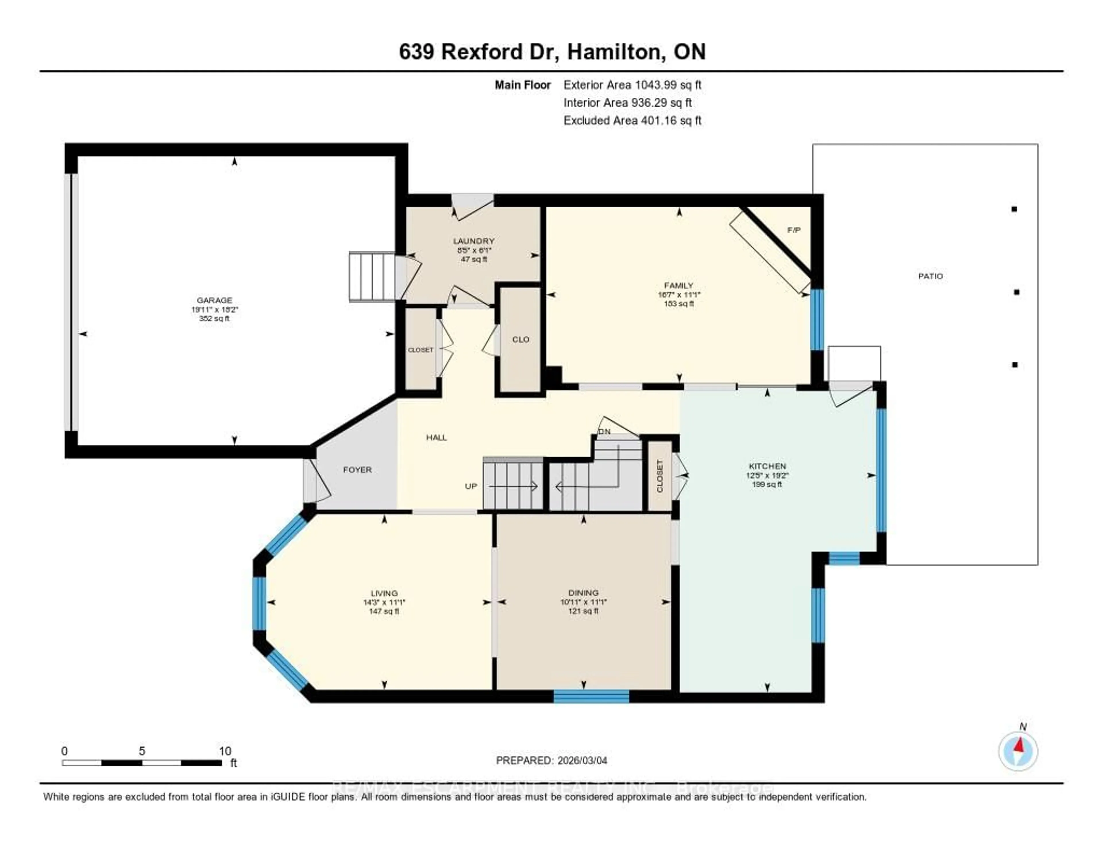 Floor plan for 639 REXFORD Dr, Hamilton Ontario L8W 3E7