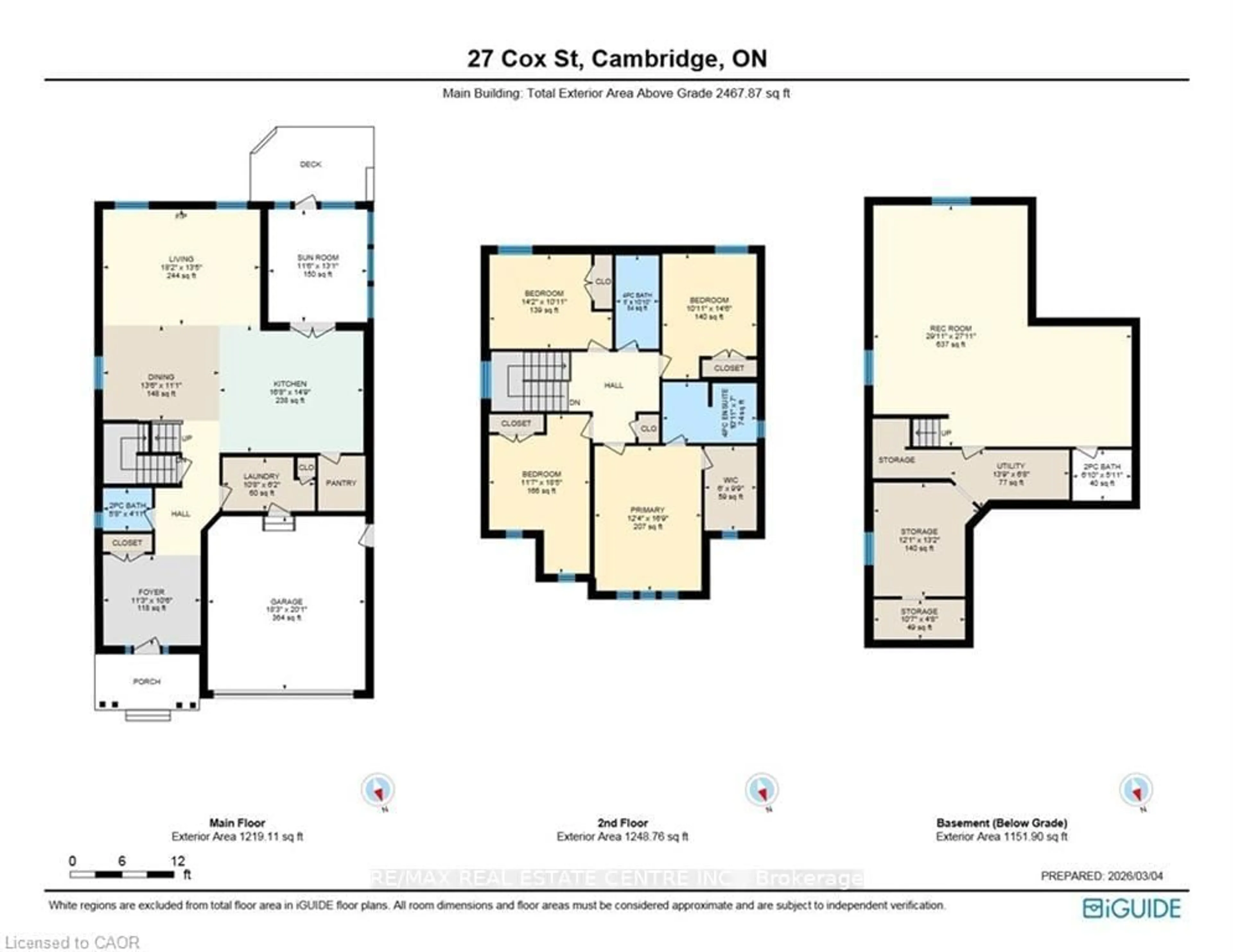 Floor plan for 27 Cox St, Cambridge Ontario N1S 0A3
