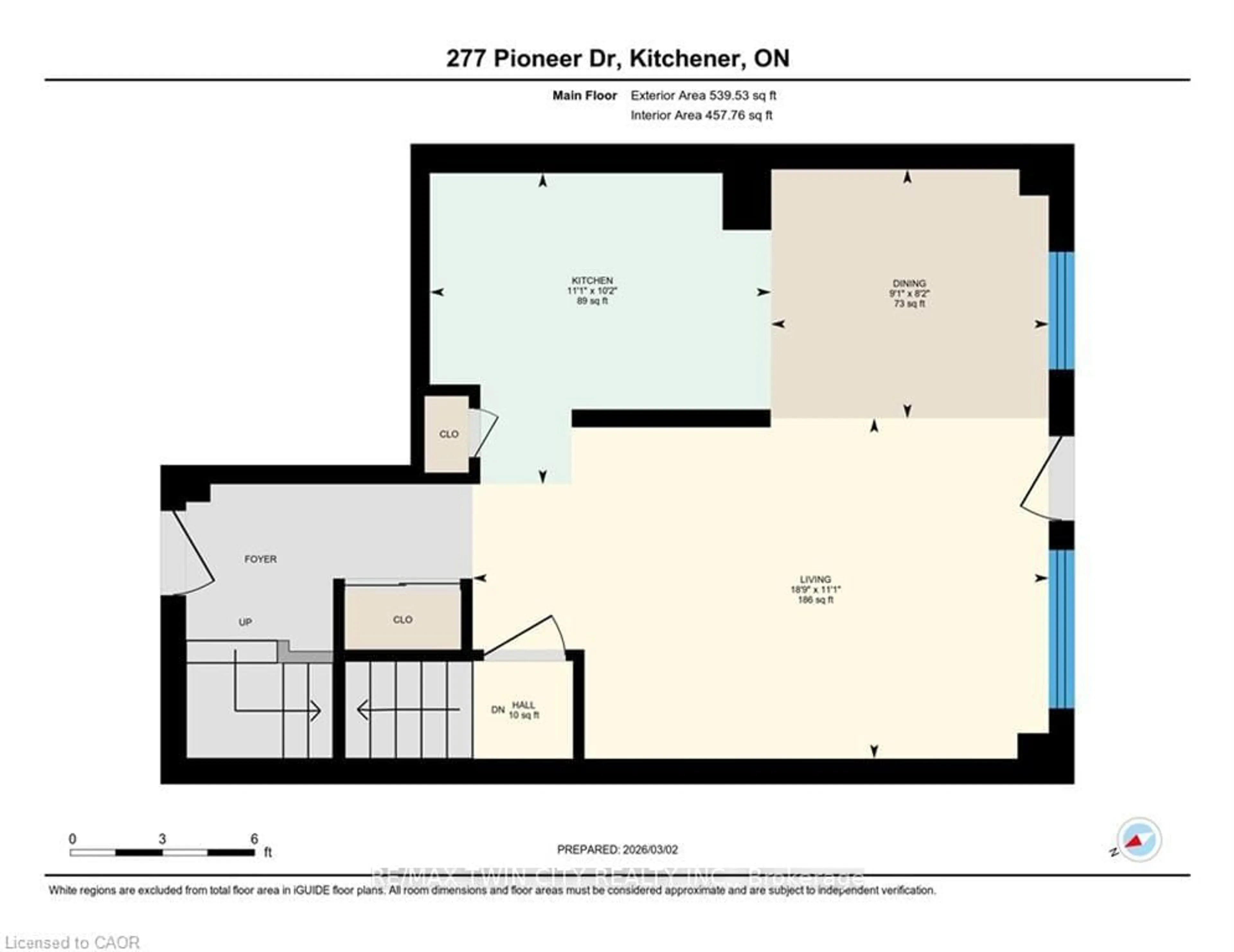 Floor plan for 277 PIONEER Dr, Kitchener Ontario N2P 1M9