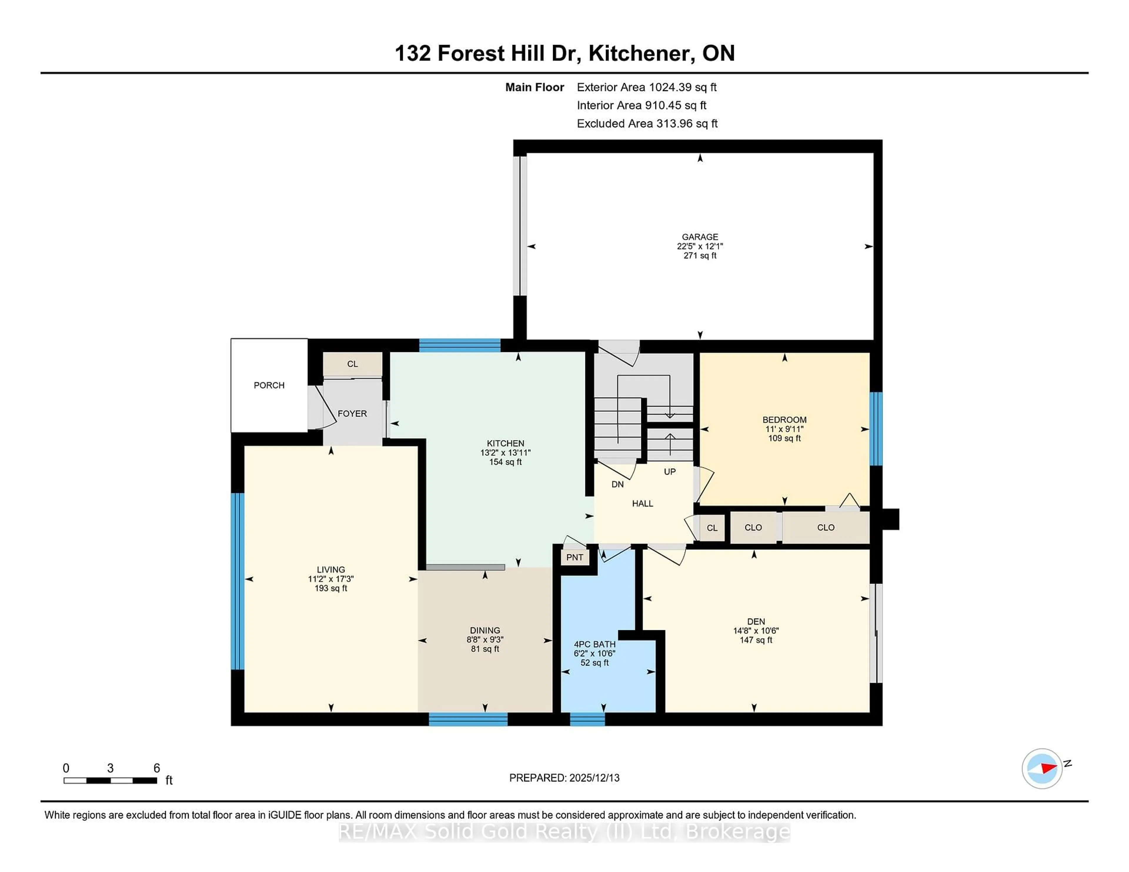 Floor plan for 132 Forest Hill Dr, Kitchener Ontario N2M 4G3