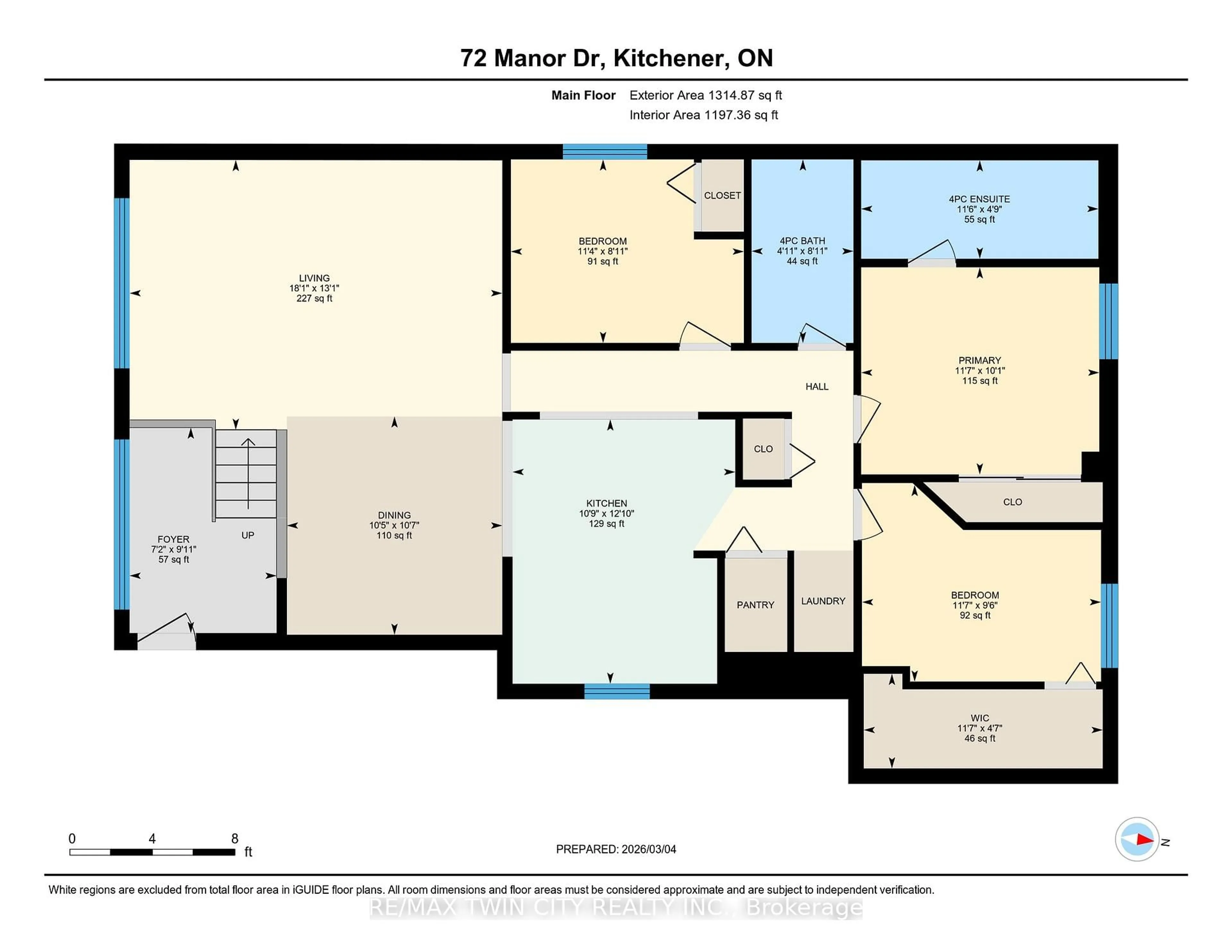 Floor plan for 72 Manor Dr, Kitchener Ontario N2A 2V1