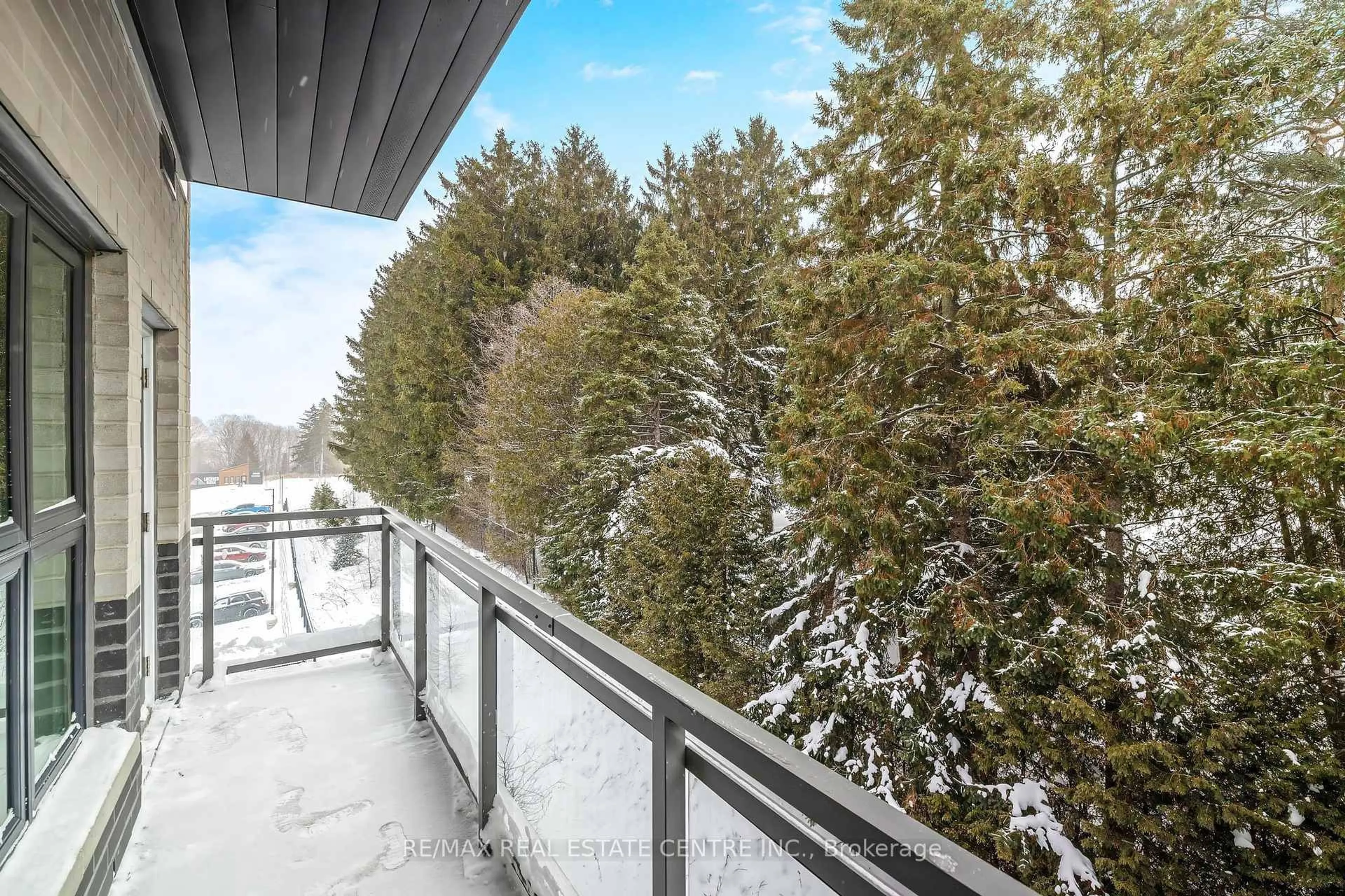 Balcony in the apartment, forest/trees view for 1201 Lackner Pl #407, Kitchener Ontario N2A 0L4