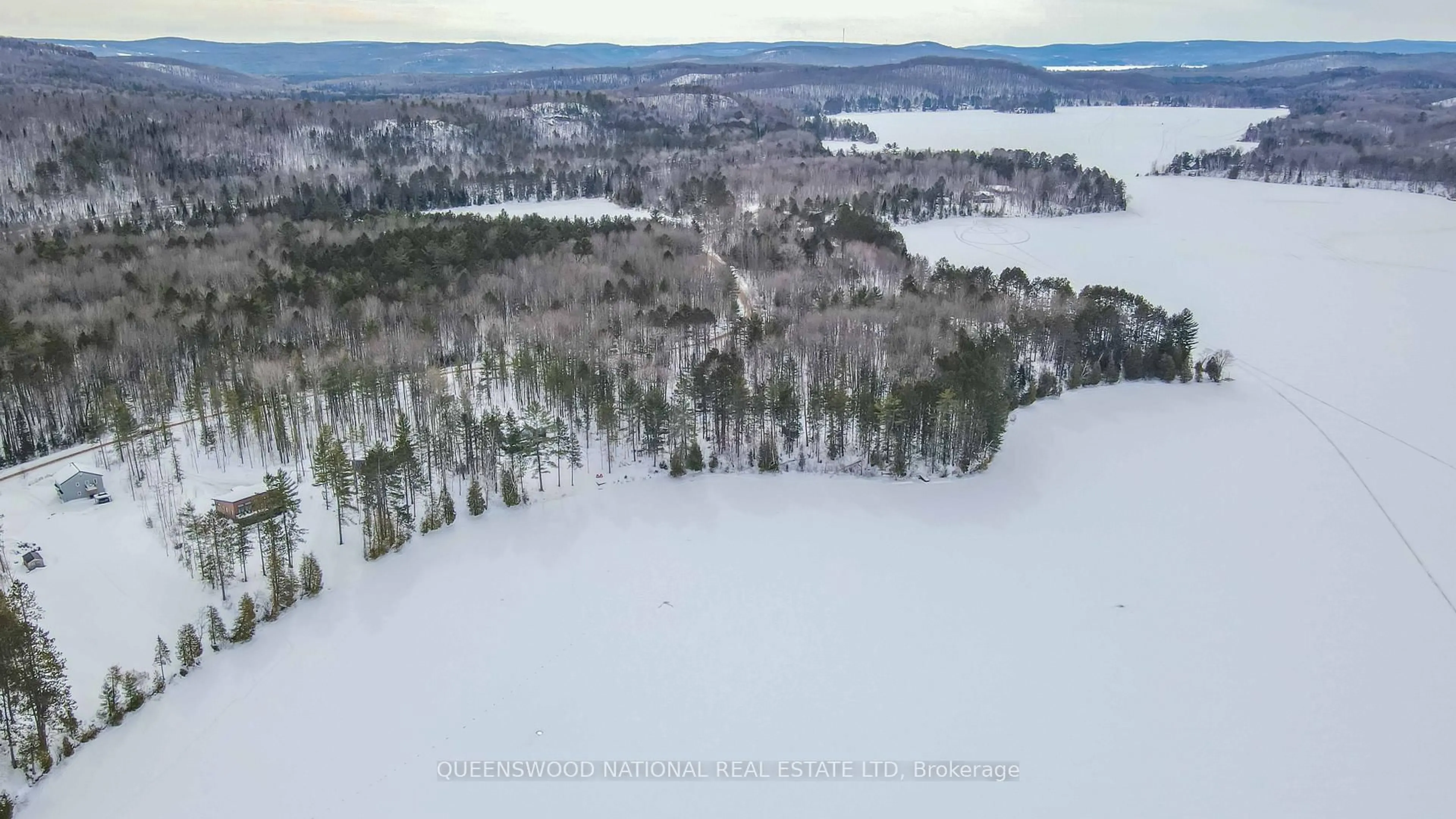 A pic from outside/outdoor area/front of a property/back of a property/a pic from drone, water/lake/river/ocean view for 227 Grunwald Rd, Combermere Ontario K0J 1L0