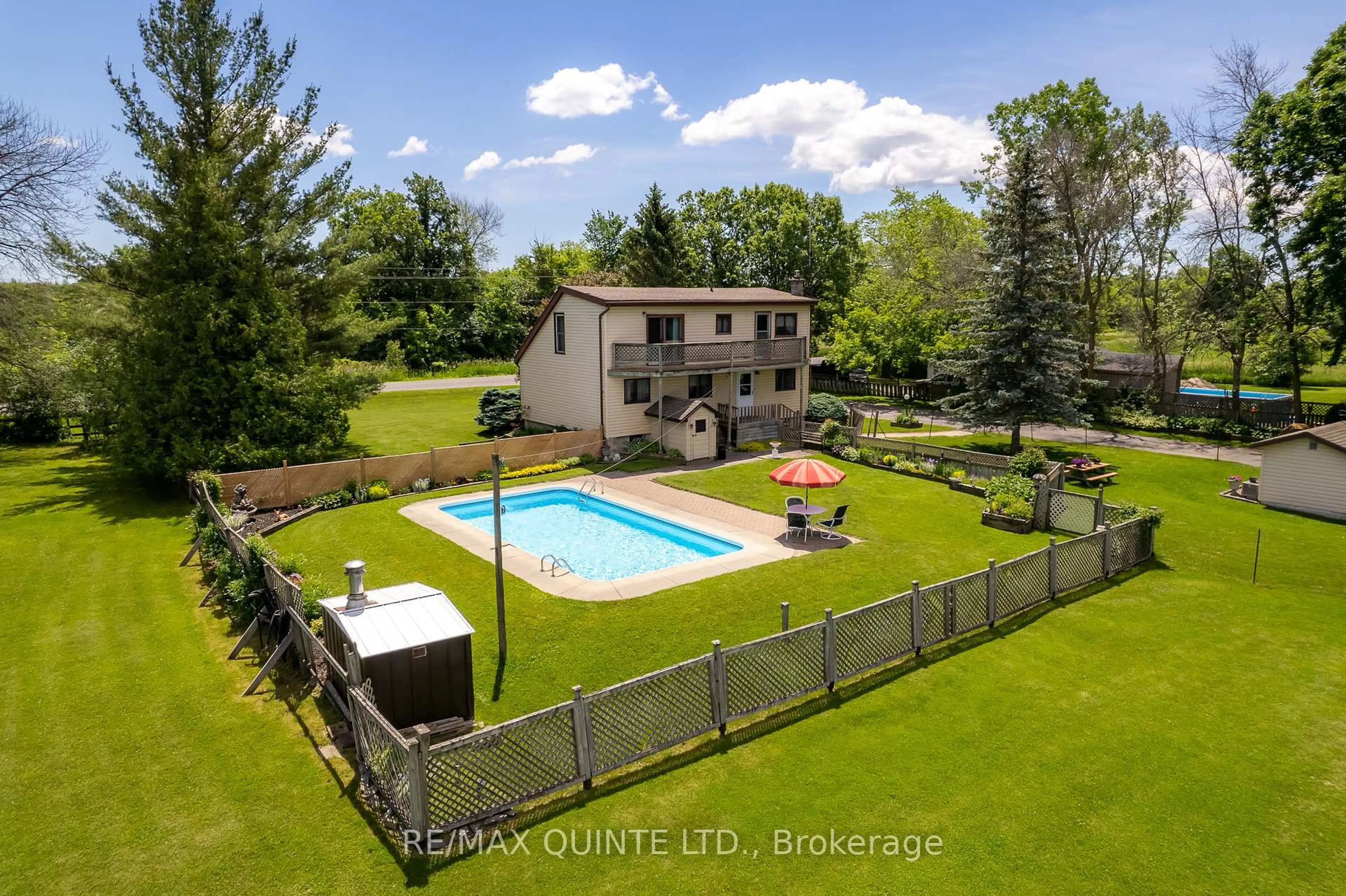 A pic from outside/outdoor area/front of a property/back of a property/a pic from drone, water/lake/river/ocean view for 257 Elmbrook Rd, Prince Edward County Ontario K0K 2T0