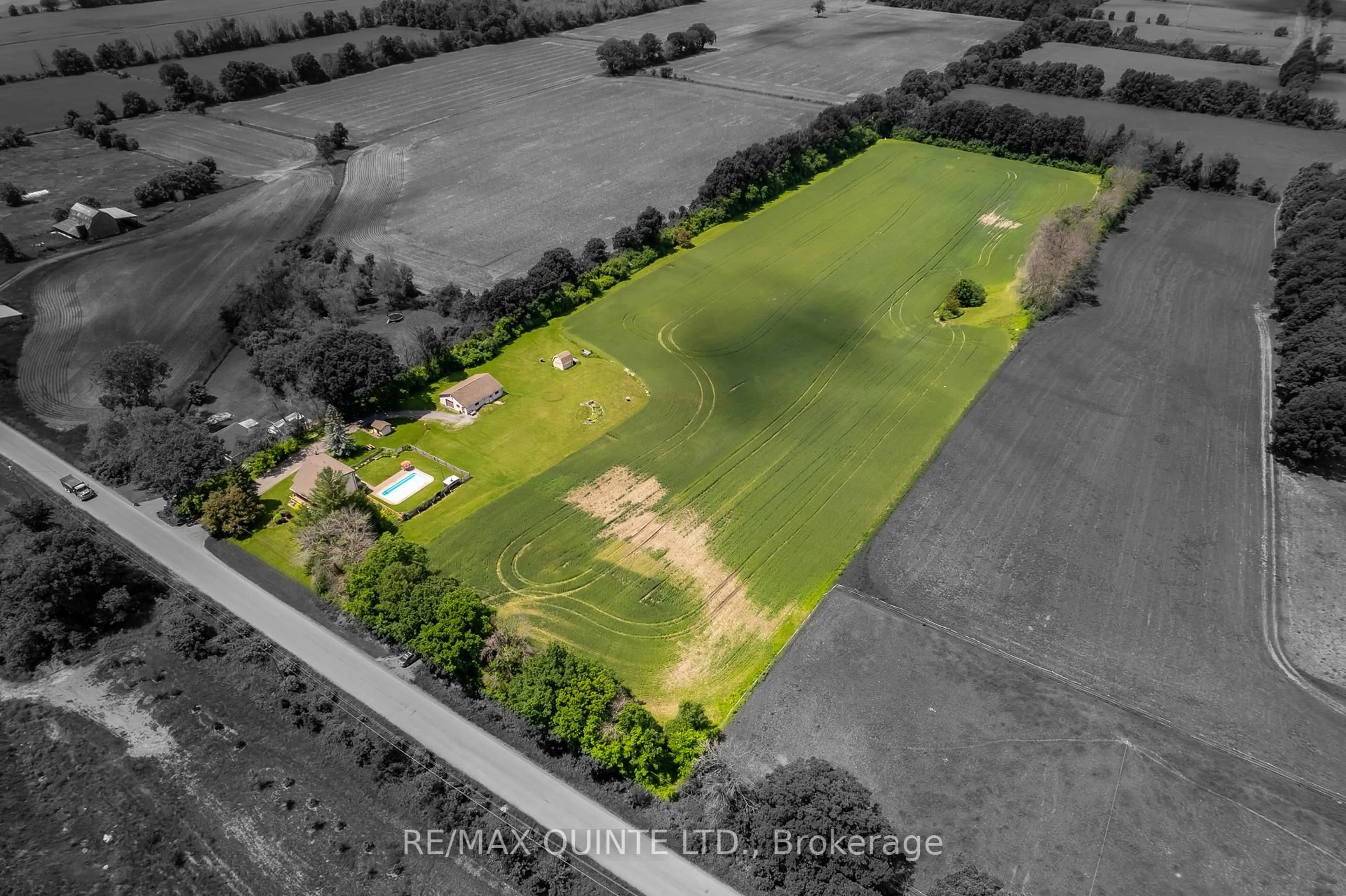 A pic from outside/outdoor area/front of a property/back of a property/a pic from drone, street for 257 Elmbrook Rd, Prince Edward County Ontario K0K 2T0