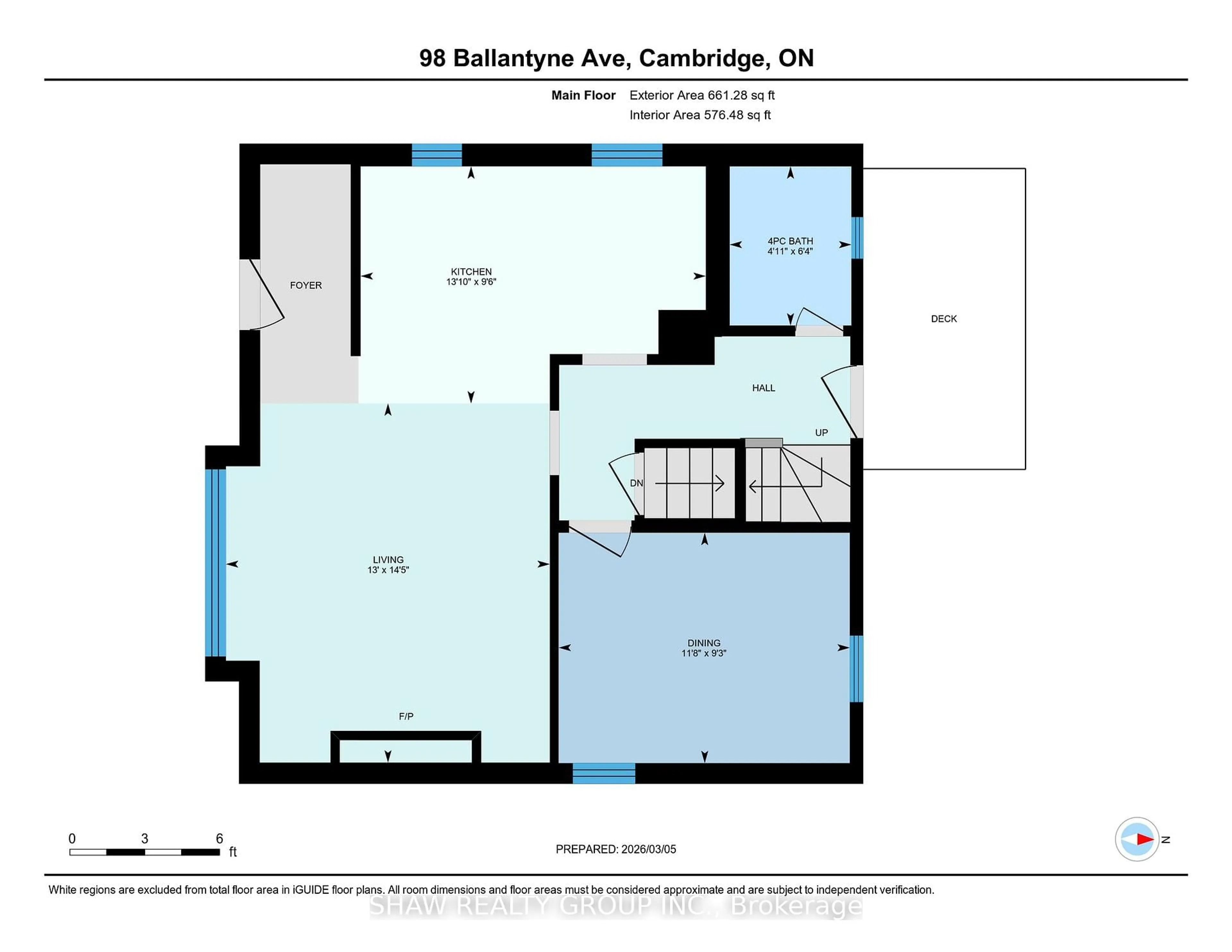 Floor plan for 98 Ballantyne Ave, Cambridge Ontario N1R 2S5