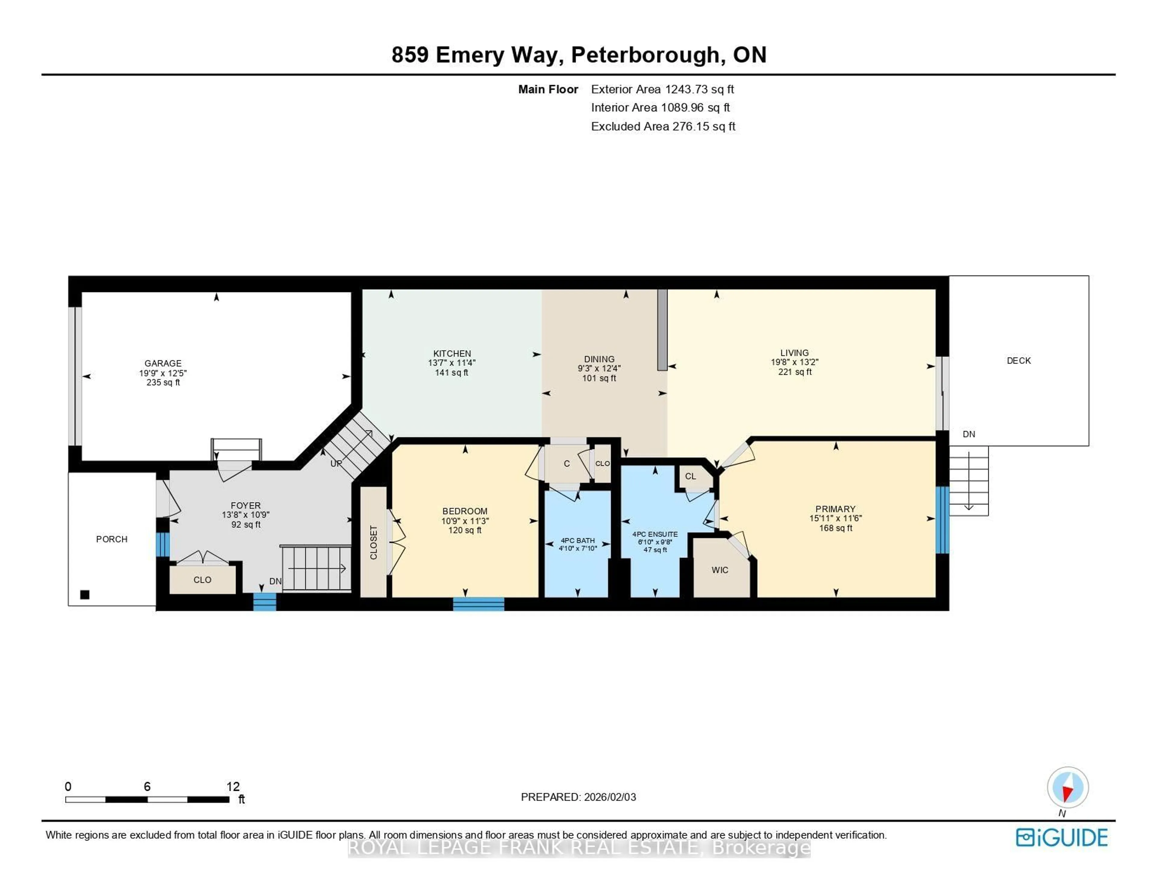 Floor plan for 859 Emery Way, Peterborough Ontario K9J 0H7