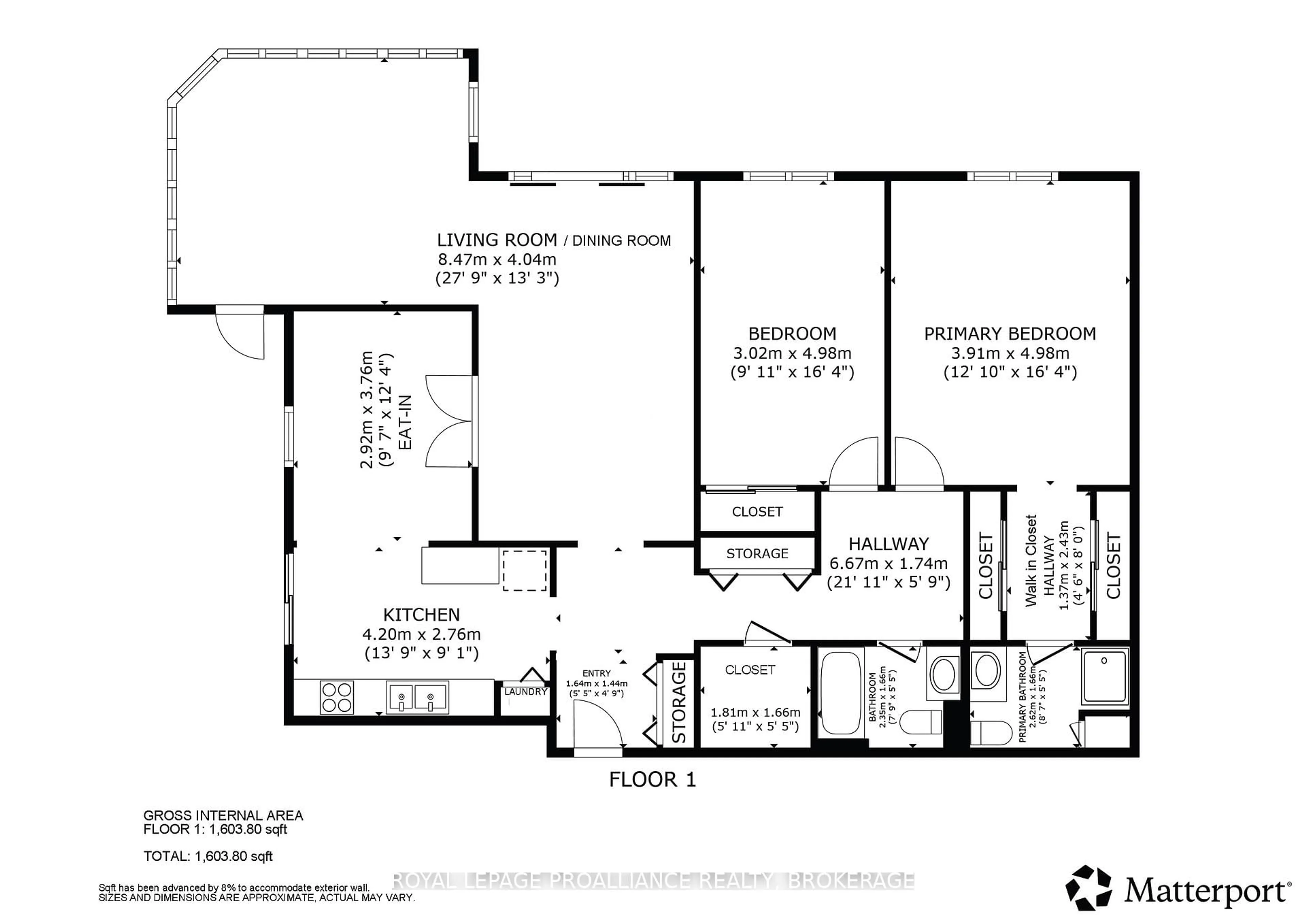Floor plan for 1000 King St #404, Kingston Ontario K7M 8H3