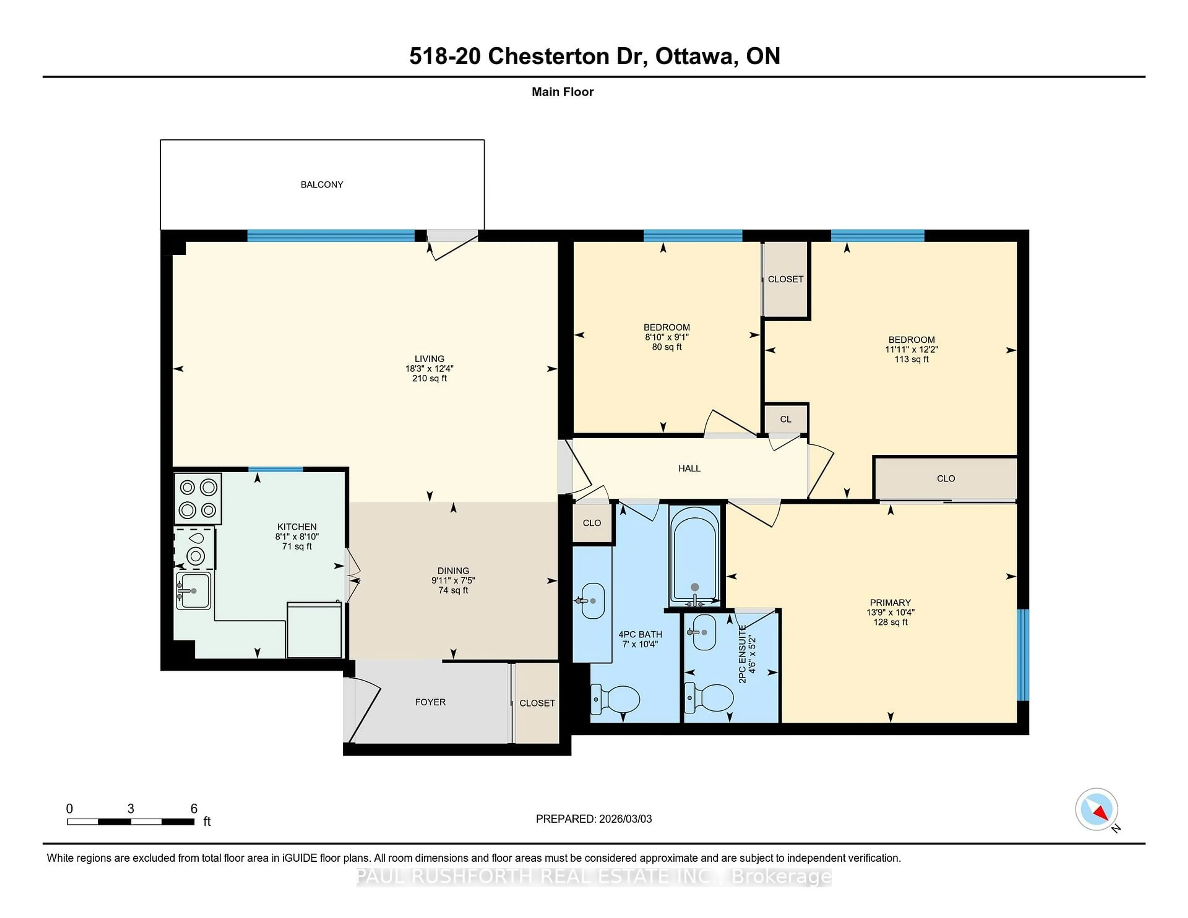 Floor plan for 20 Chesterton Dr #518, Ottawa Ontario K2E 6Z7