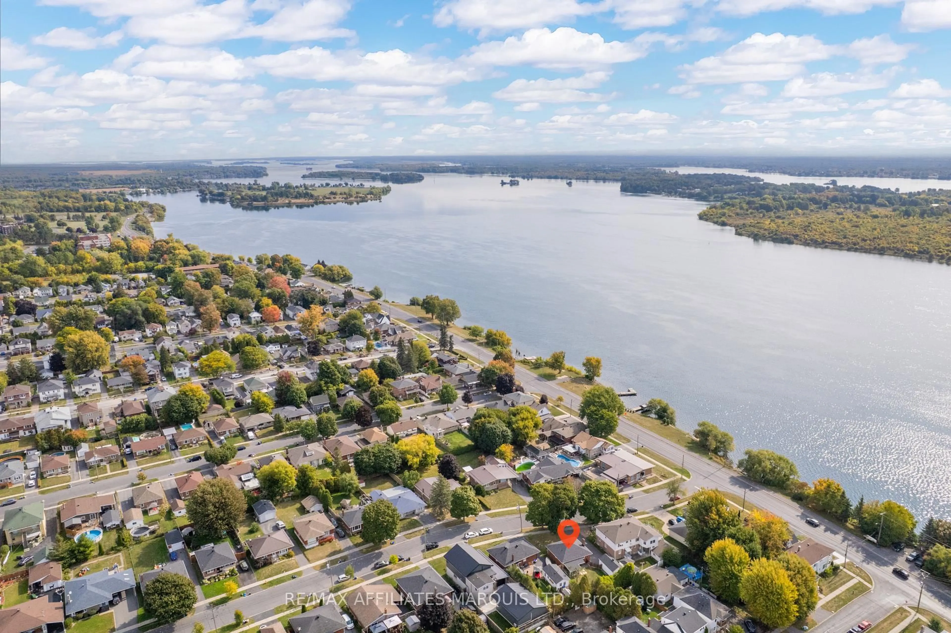 A pic from outside/outdoor area/front of a property/back of a property/a pic from drone, water/lake/river/ocean view for 104 Gardner Ave, Cornwall Ontario K6H 5H4