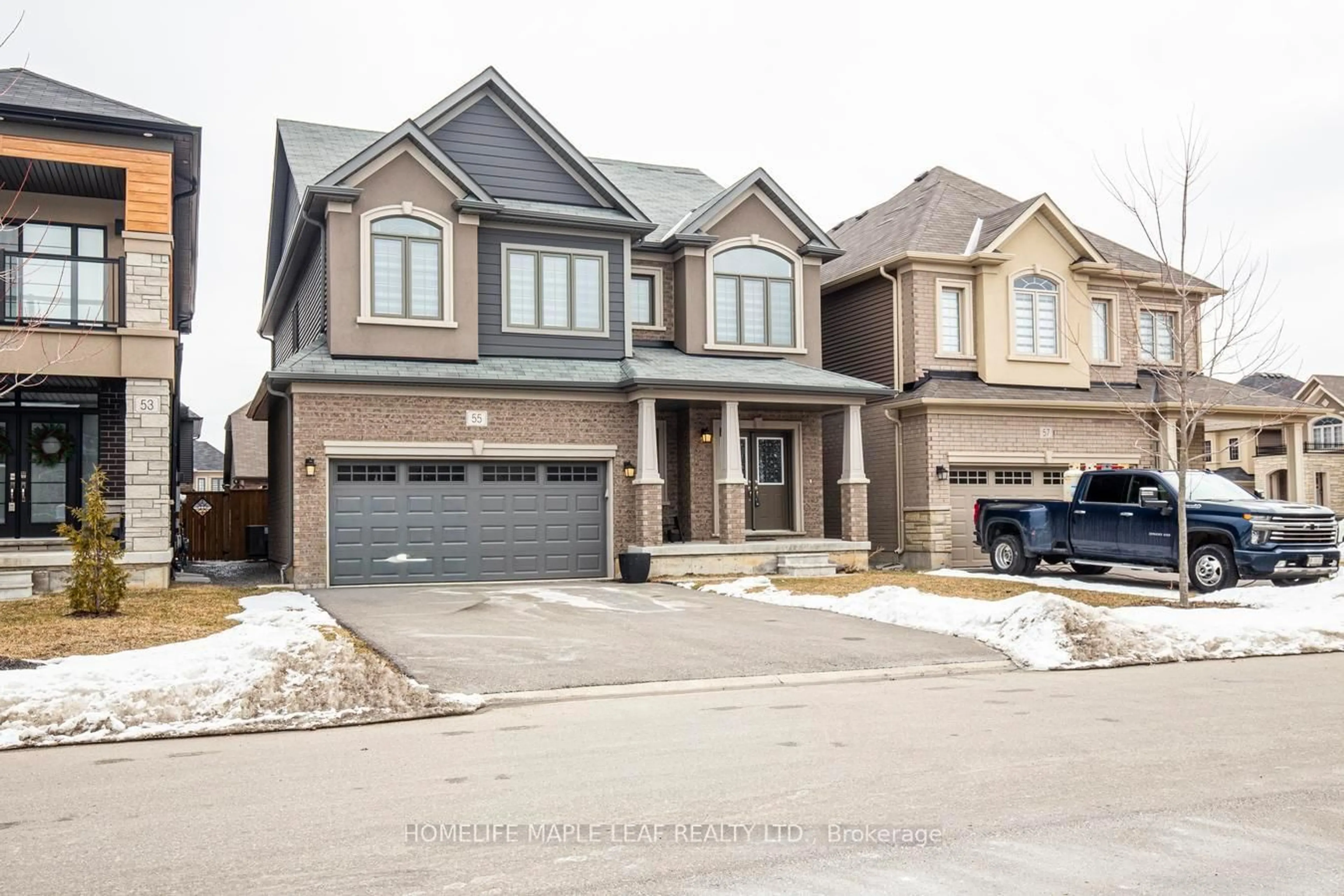 Home with brick exterior material, street for 55 Scenic Ridge Gate, Brant Ontario N3L 0K4