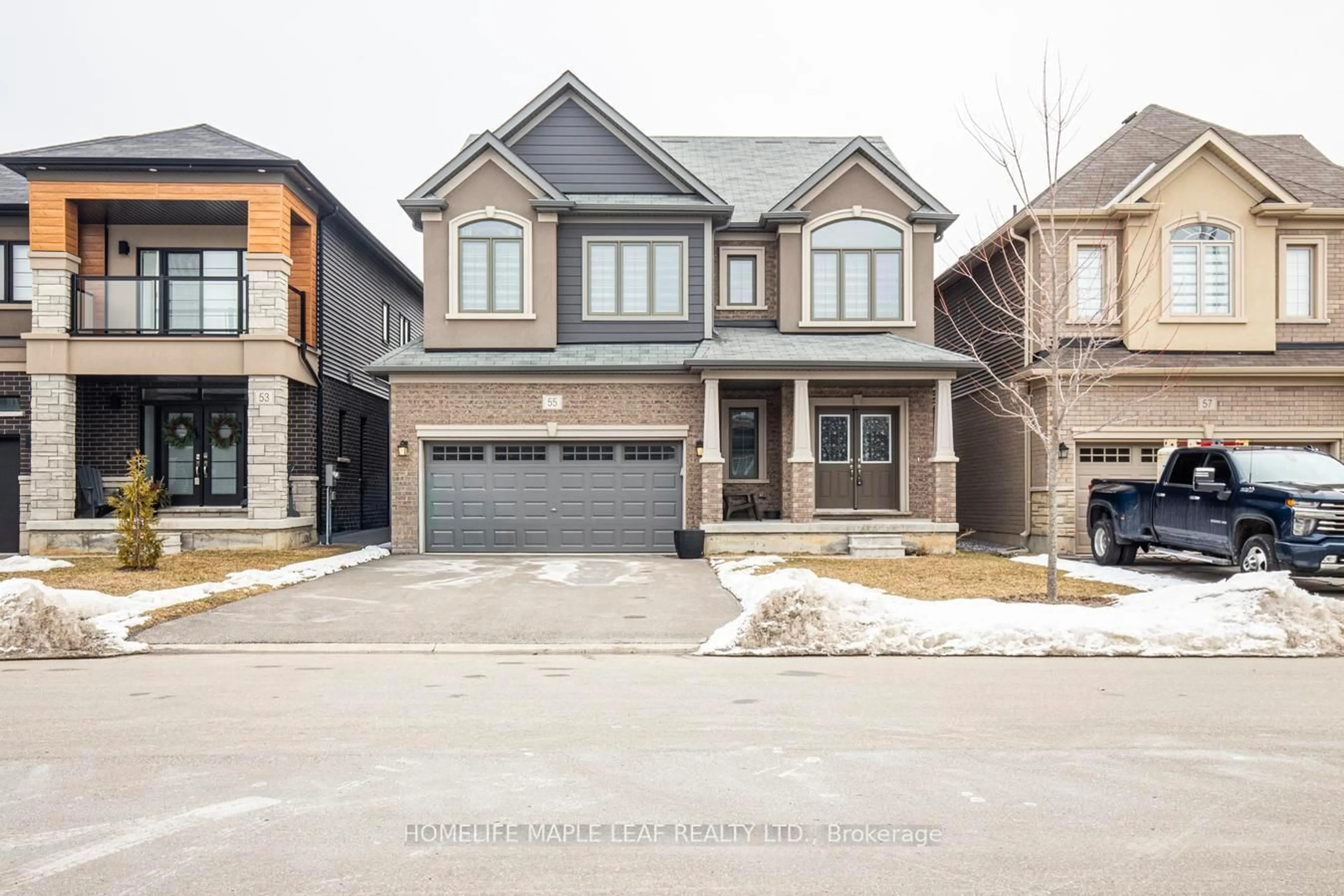 Home with brick exterior material, street for 55 Scenic Ridge Gate, Brant Ontario N3L 0K4