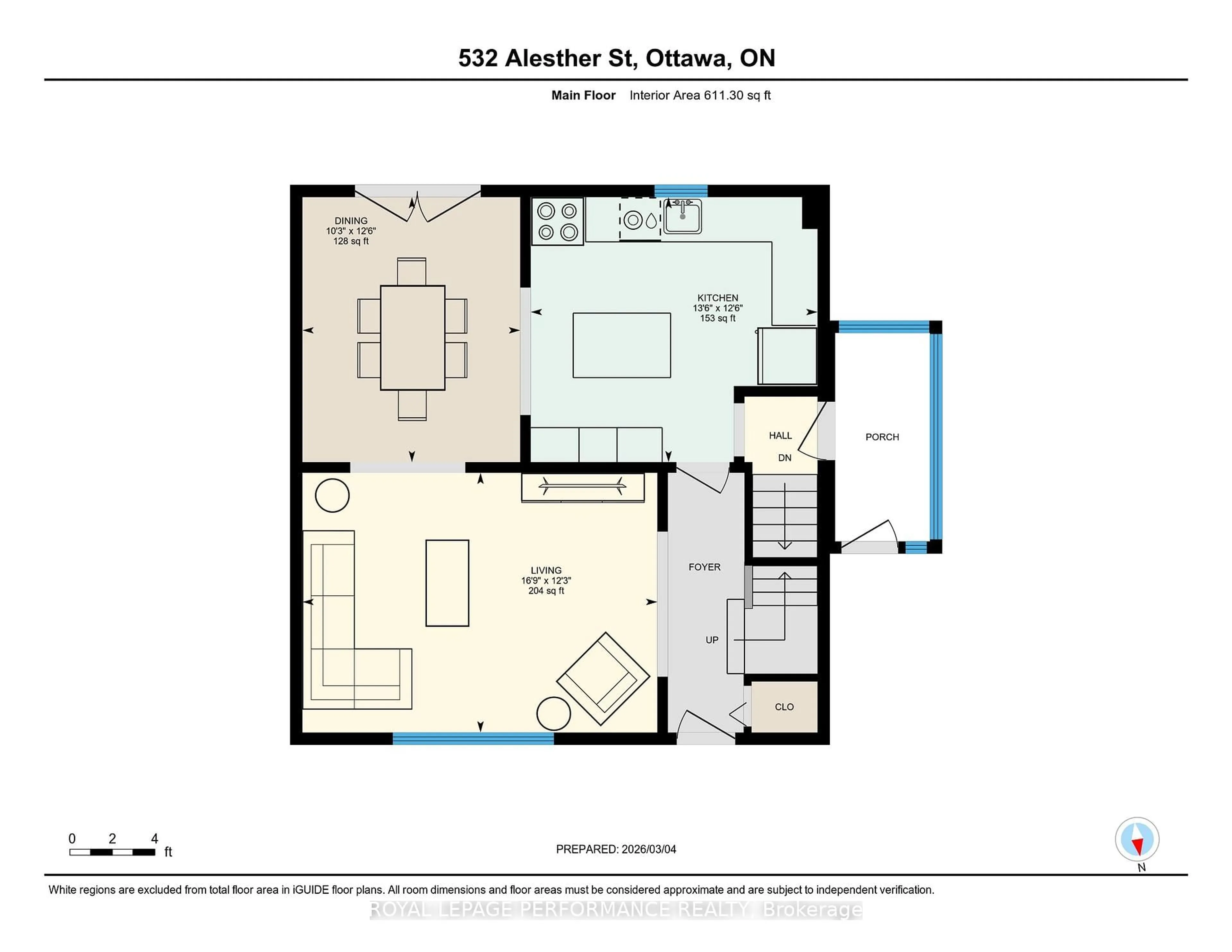 Floor plan for 532 Alesther St, Ottawa Ontario K1K 1J3