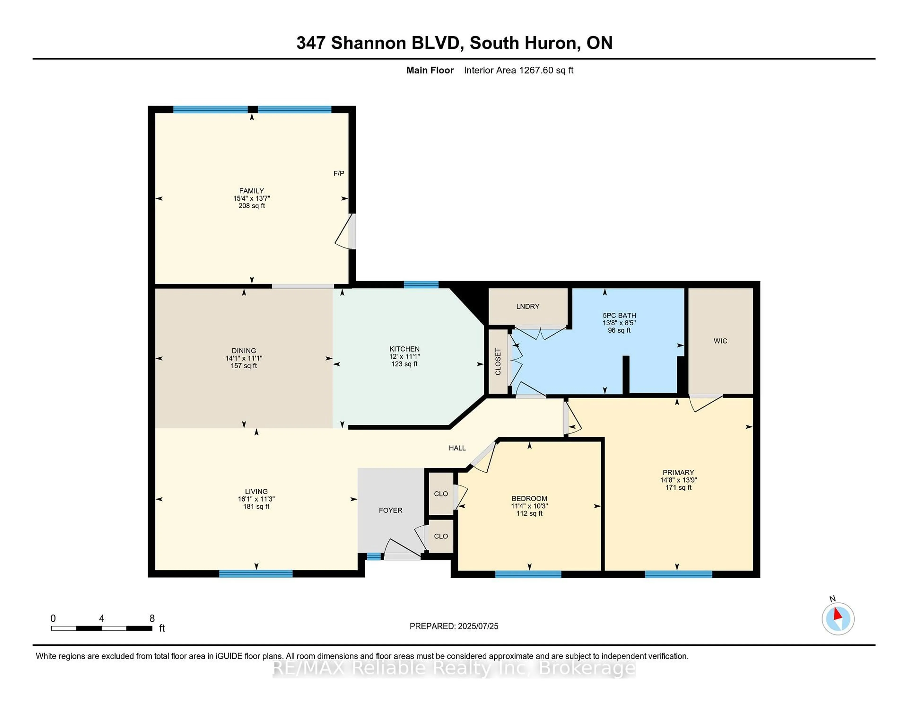 Floor plan for 347 Shannon Blvd, South Huron Ontario N0M 1T0