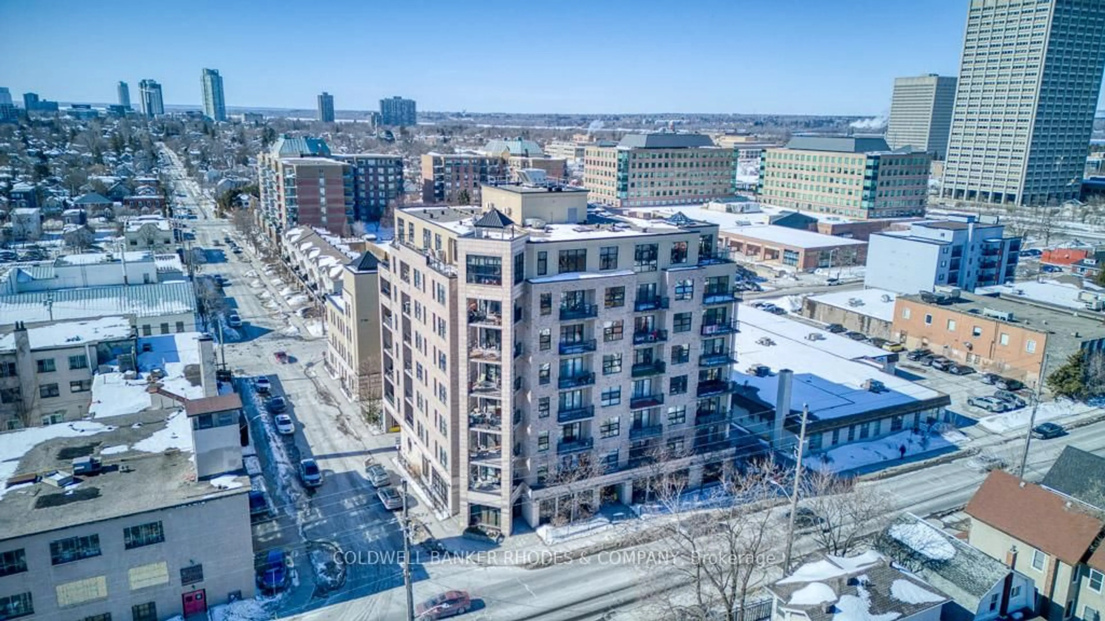 A pic from outside/outdoor area/front of a property/back of a property/a pic from drone, city buildings view from balcony for 320 Parkdale Ave #401, Ottawa Ontario K1Y 4X9