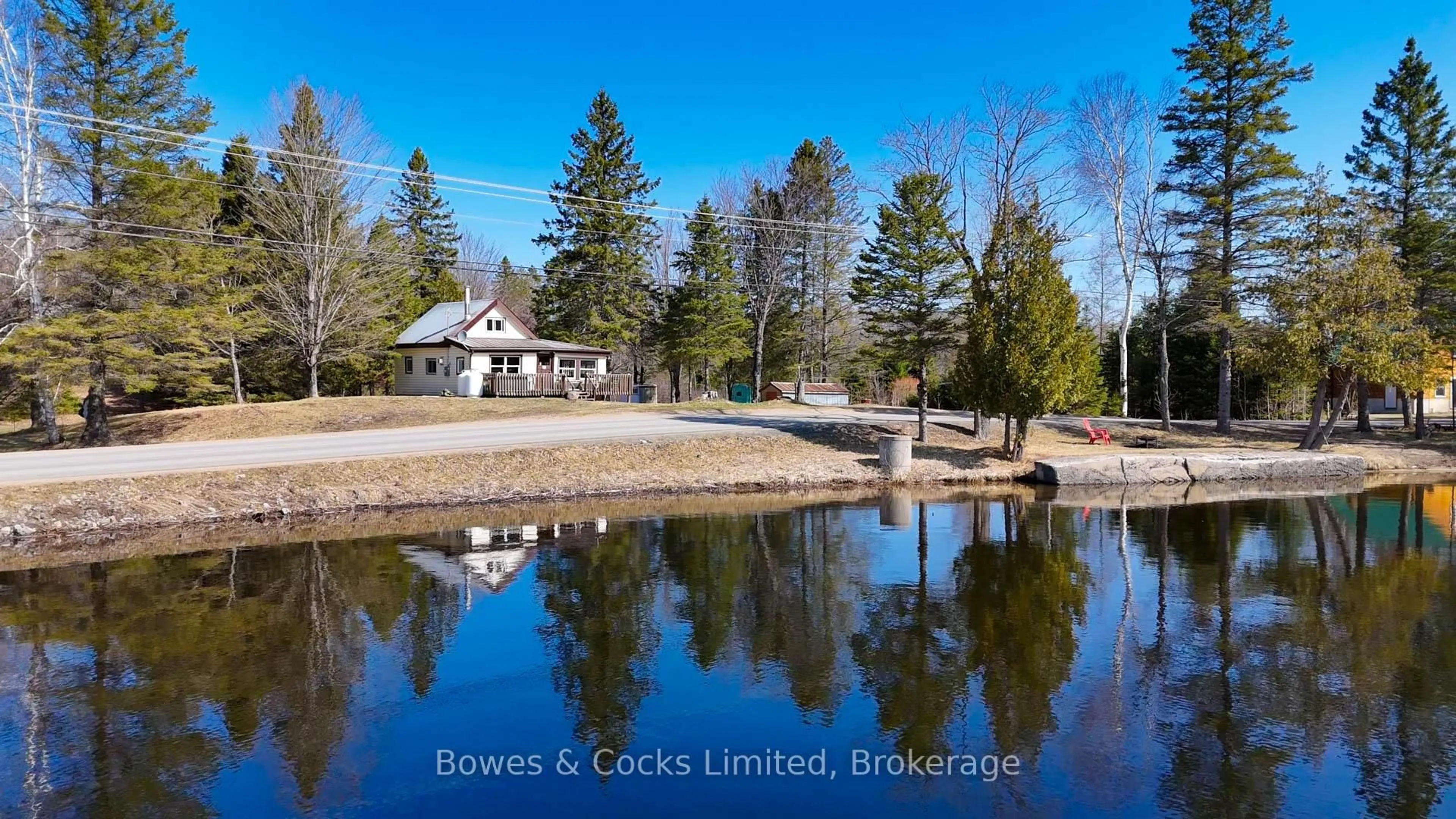 A pic from outside/outdoor area/front of a property/back of a property/a pic from drone, water/lake/river/ocean view for 348 Steenburg Lake Rd, Hastings Ontario K0L 1W0