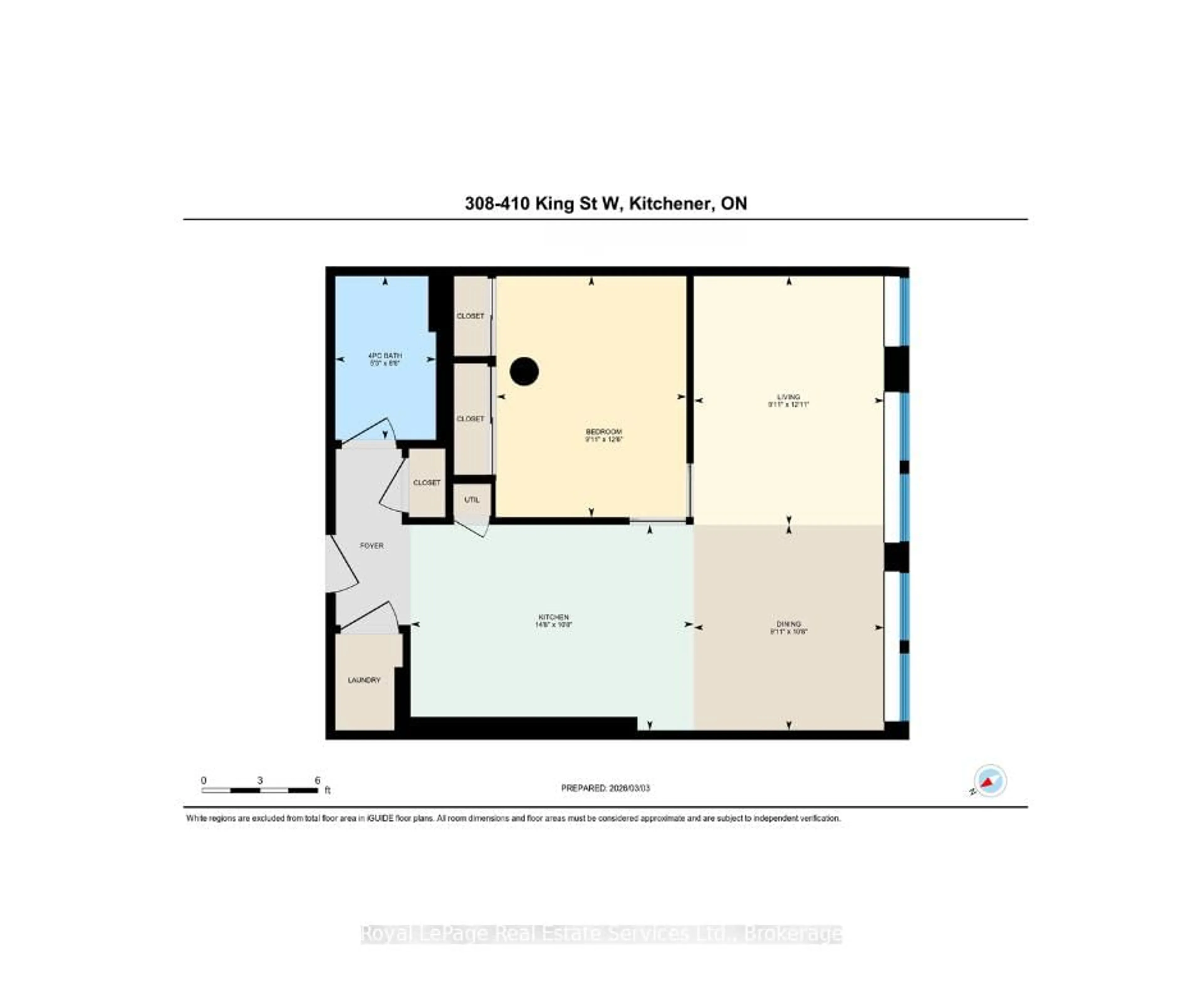 Floor plan for 410 King St #308, Kitchener Ontario N2G 1C3