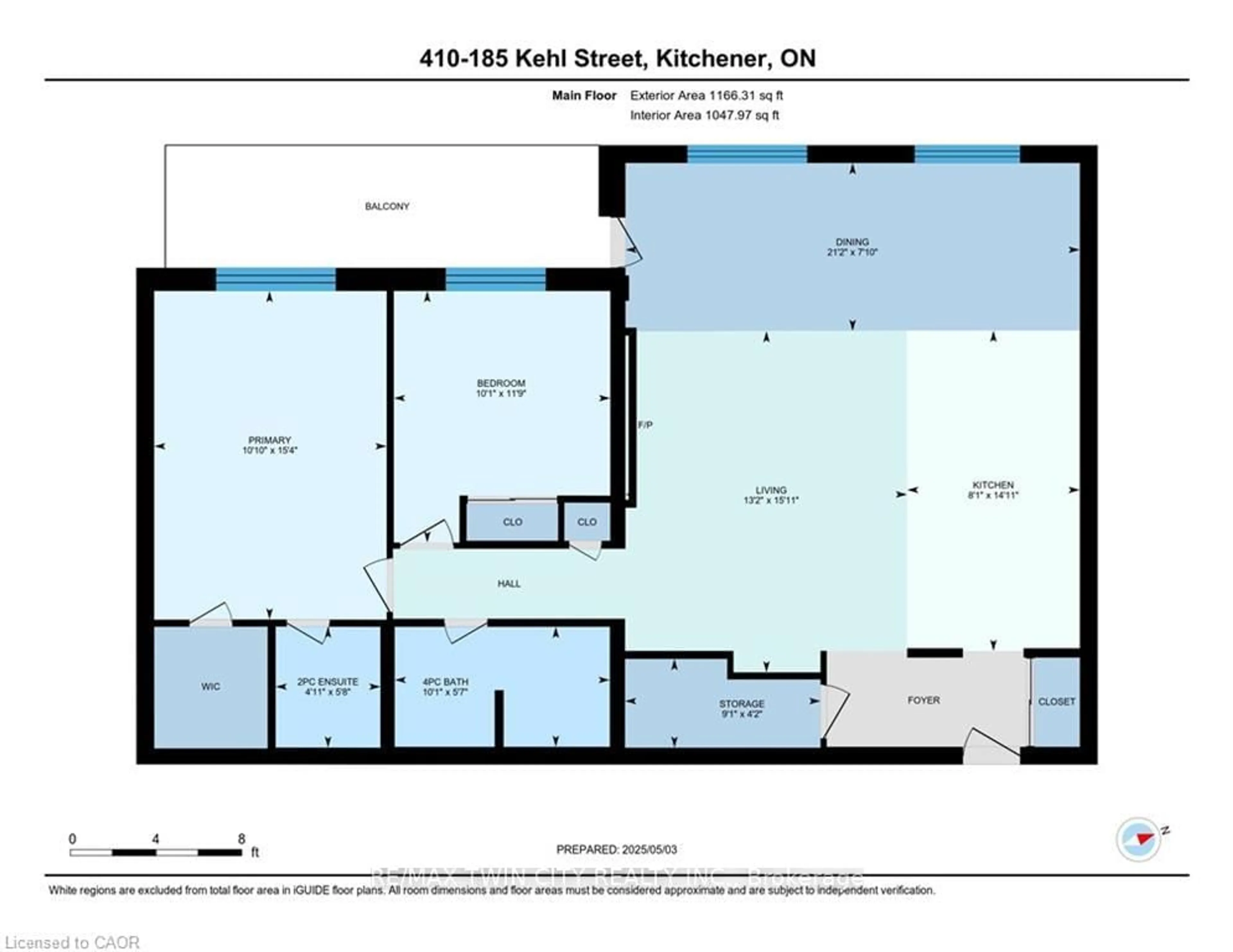 Floor plan for 185 Kehl St #410, Kitchener Ontario N2M 5B9