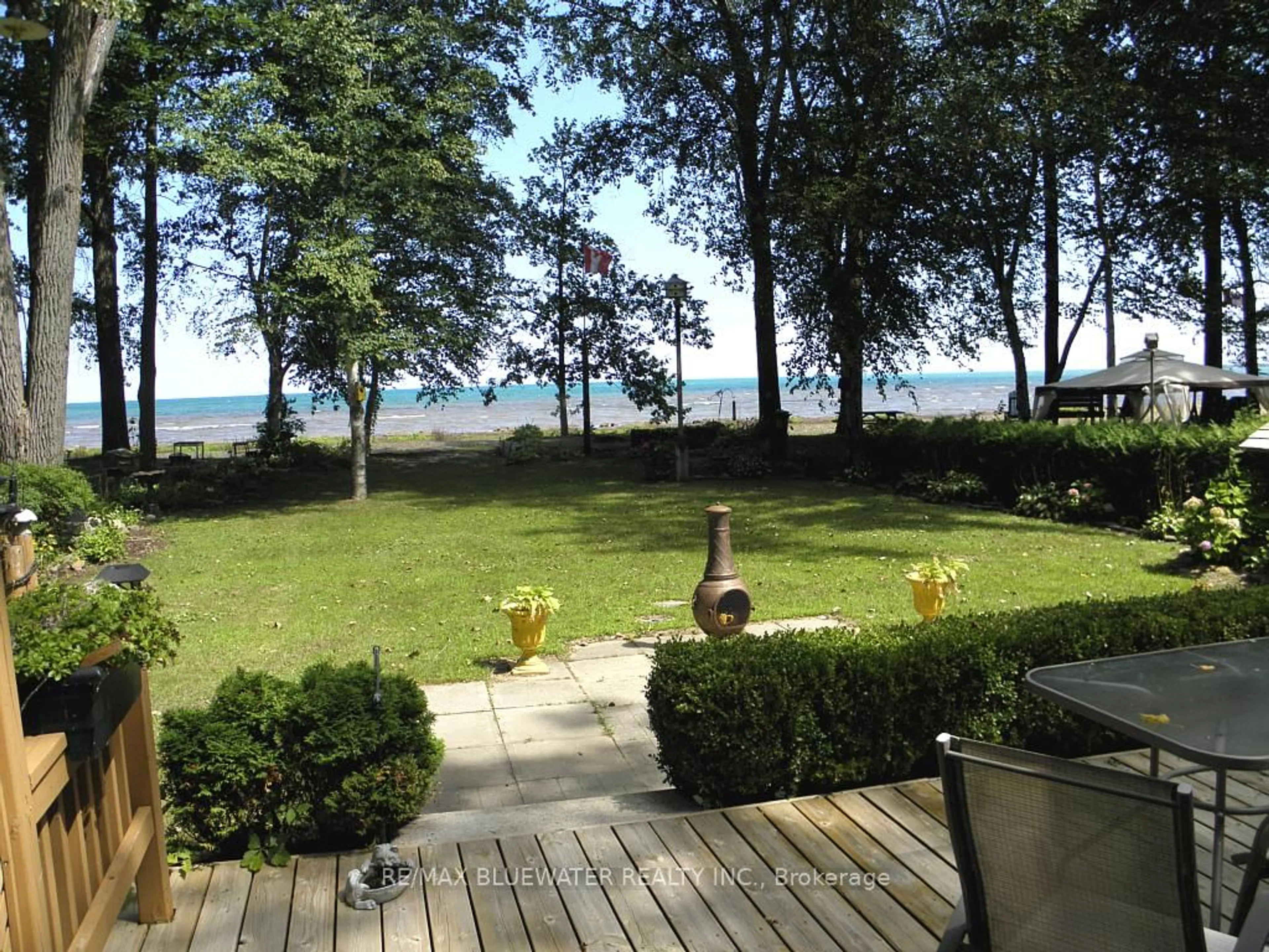 Patio, water/lake/river/ocean view for 9889 Lake Rd, Lambton Shores Ontario N0N 1J1