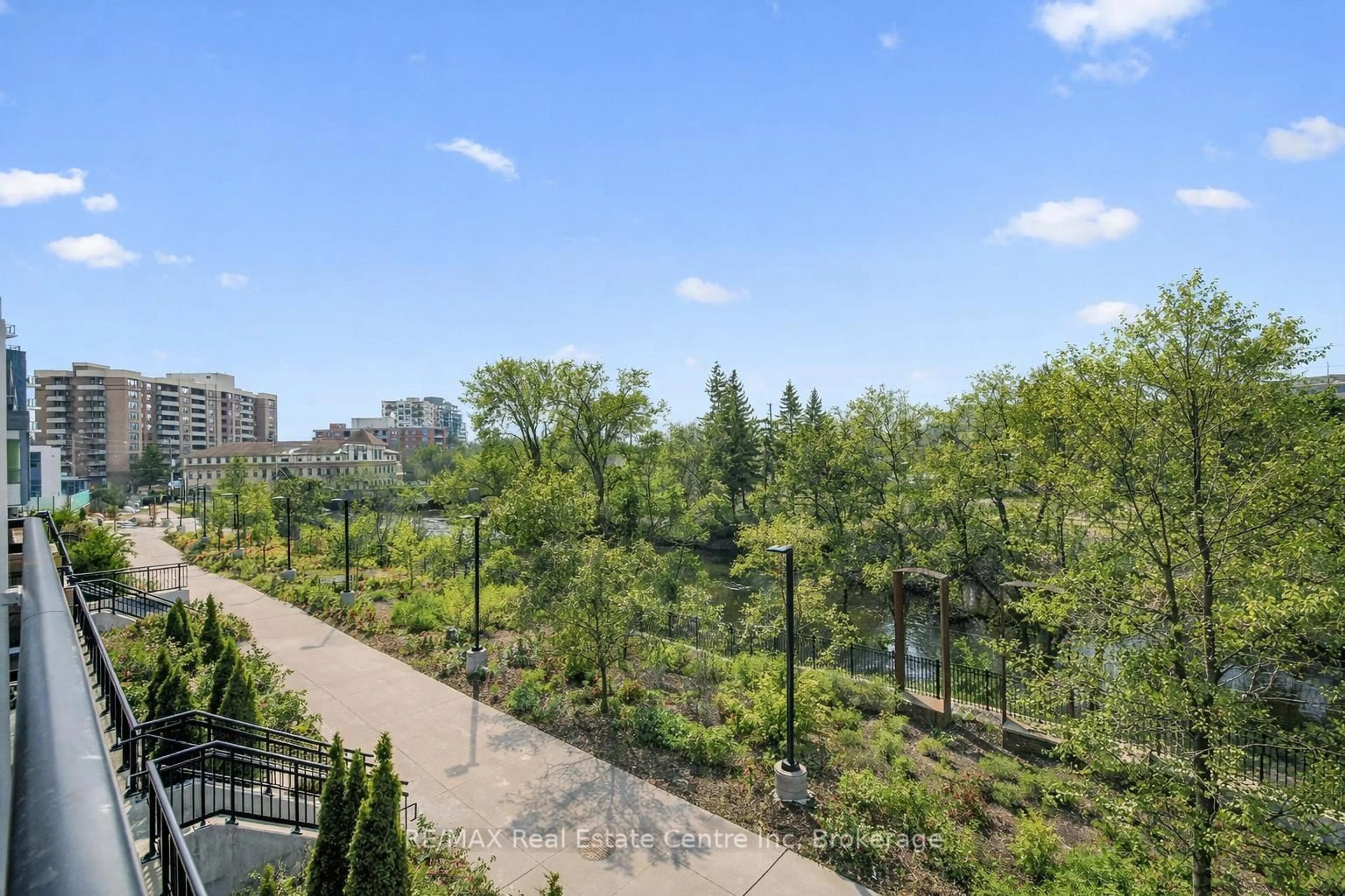 Patio, forest/trees view for 63 ARTHUR St #BHB, Guelph Ontario N1E 0A8